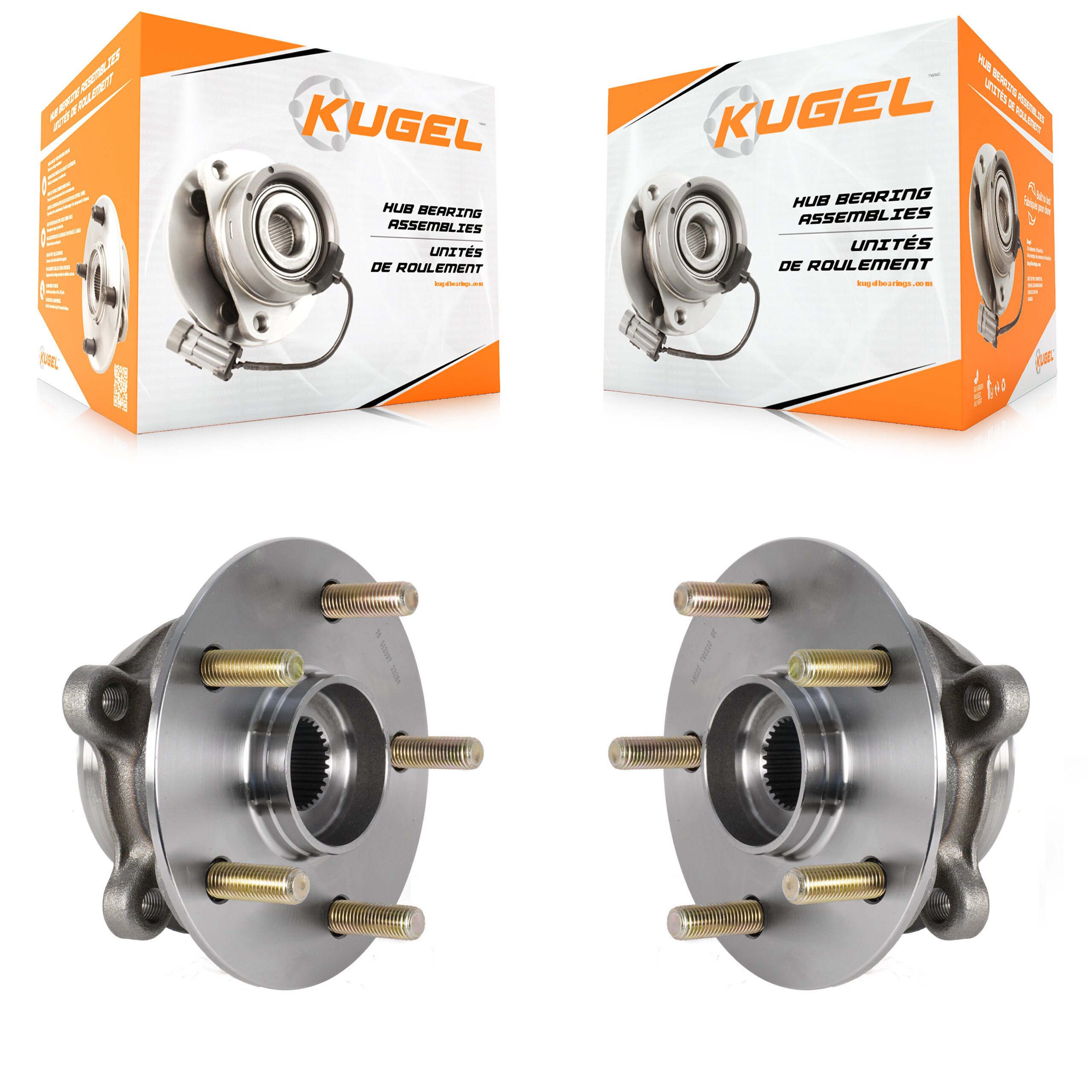 Kugel - K70-101869 - Front Wheel Bearing and Hub Assembly Kits