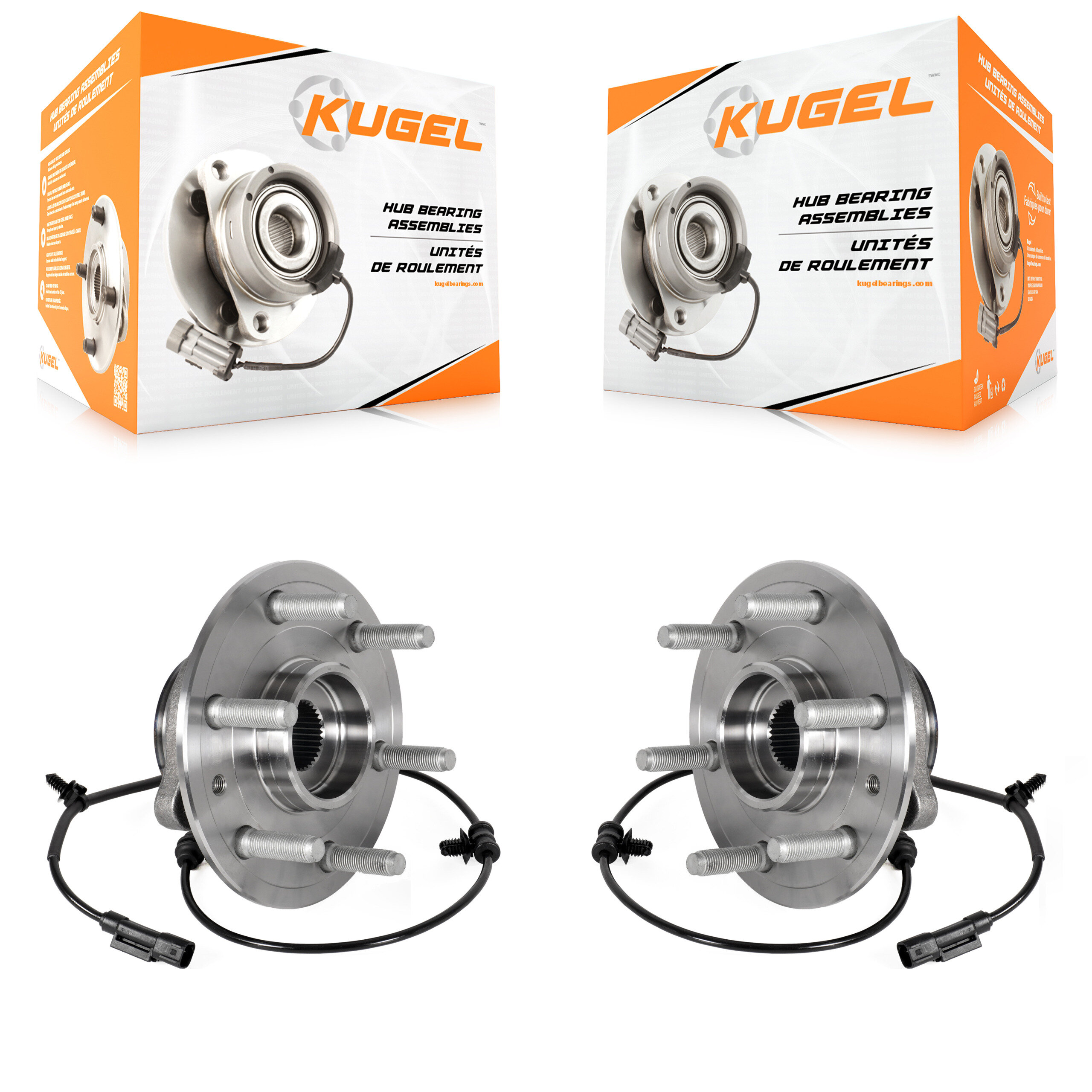 Kugel - K70-101877 - Front Wheel Bearing and Hub Assembly Kits