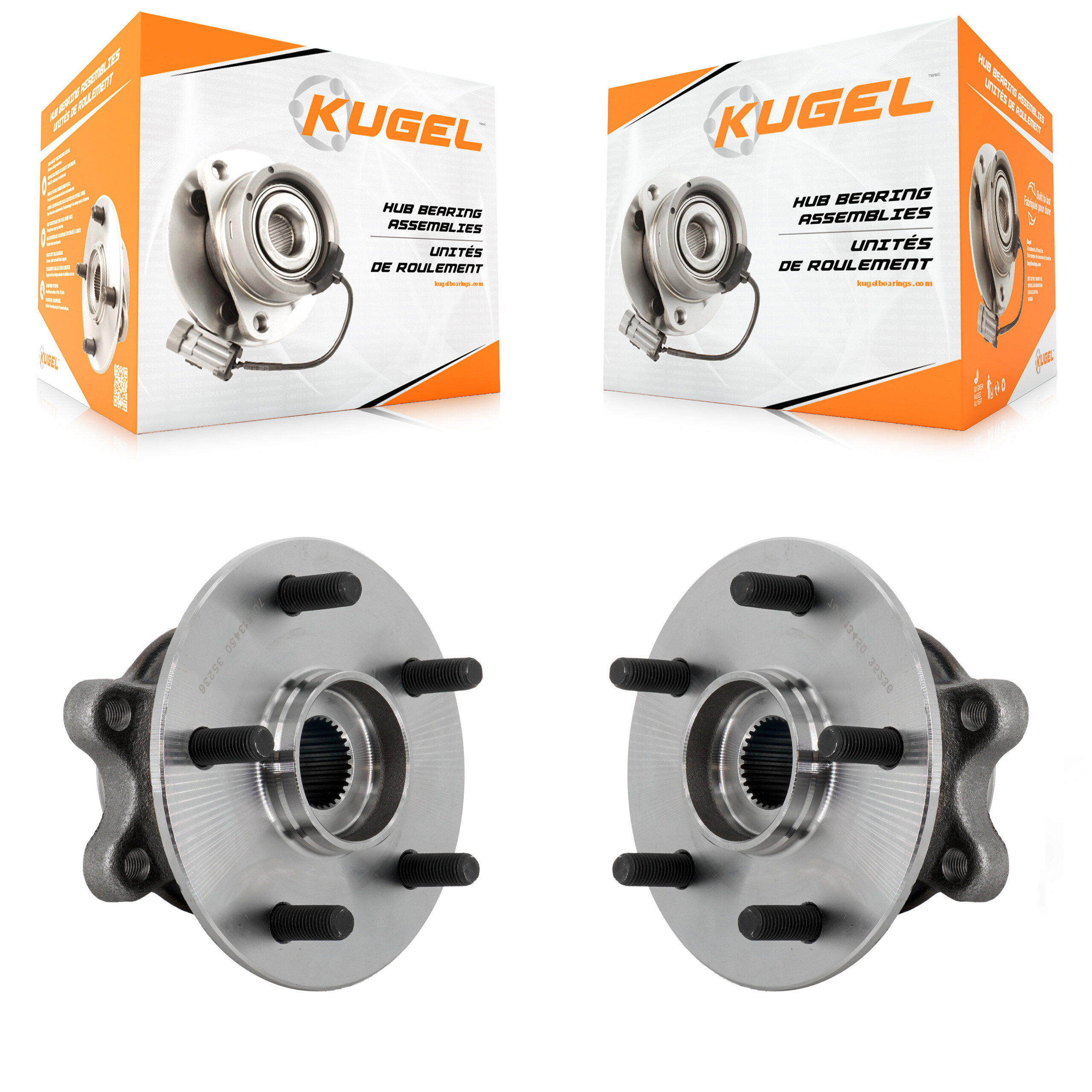 Kugel - K70-102066 - Front Wheel Bearing and Hub Assembly Kits