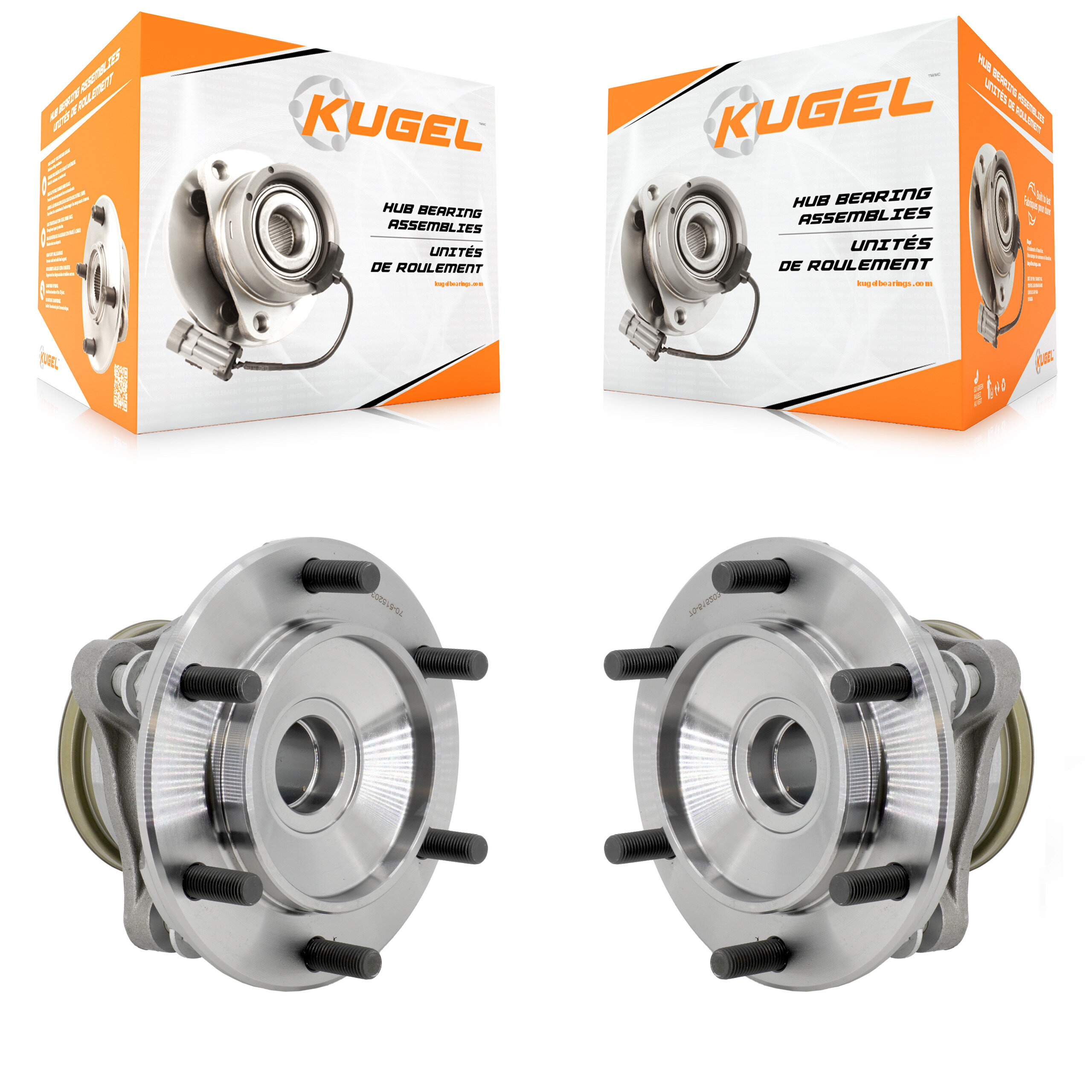 Kugel - K70-102067 - Front Wheel Bearing and Hub Assembly Kits