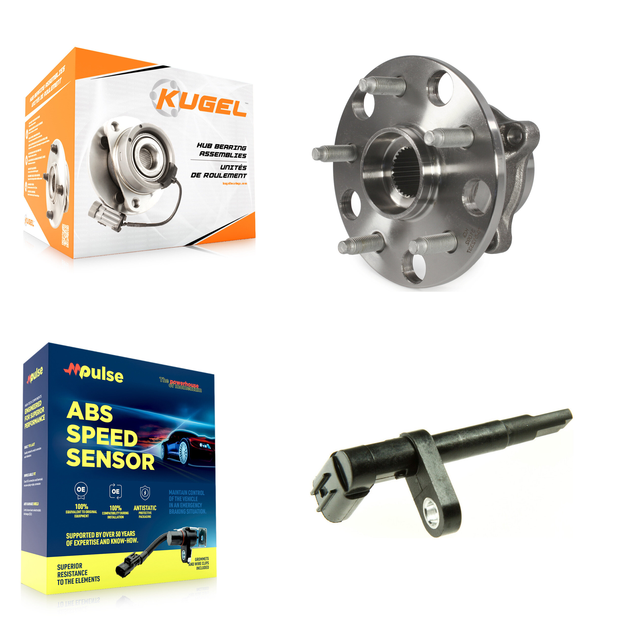 Kugel - K7S-100380 - Rear Wheel Bearing and Hub Assembly Kits