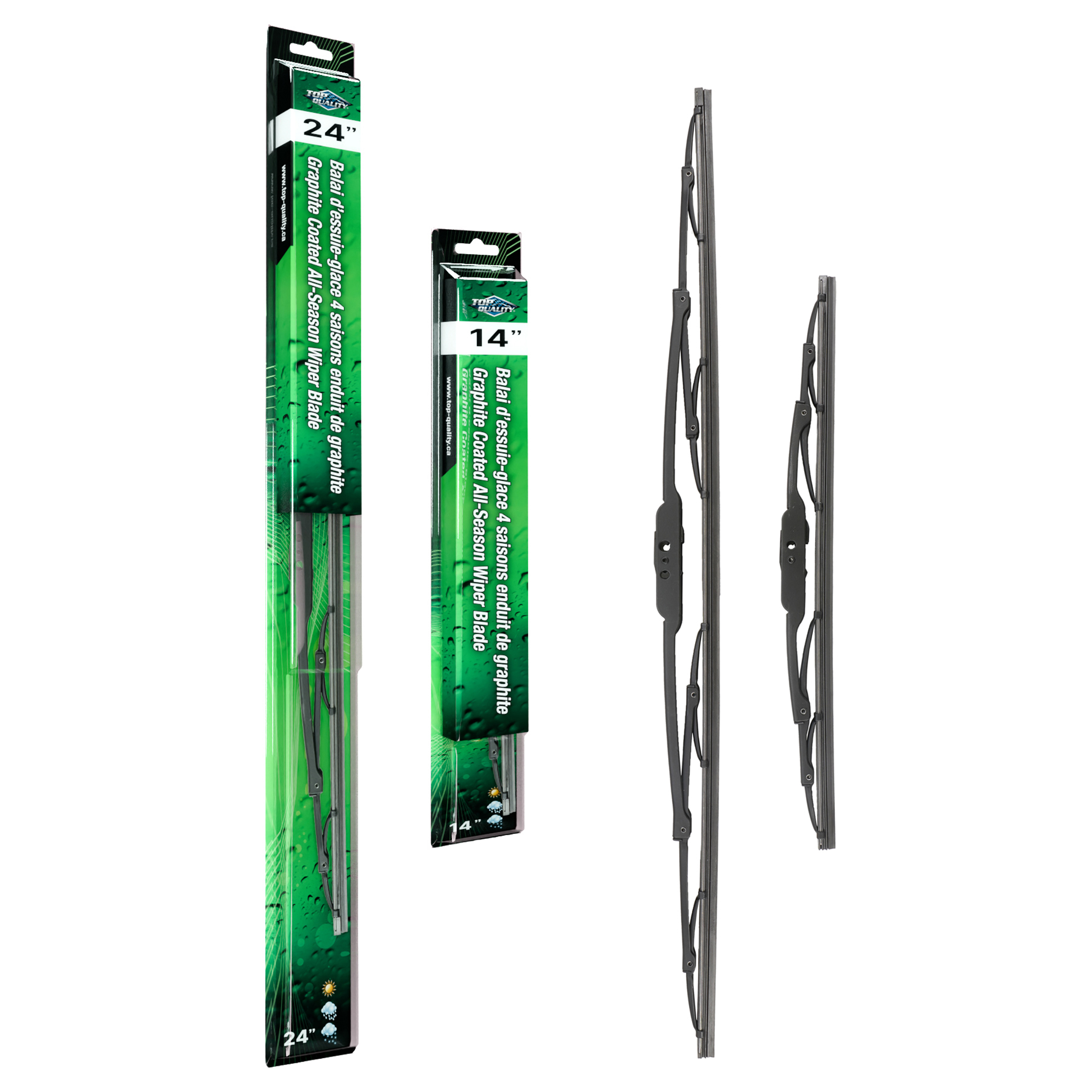 Top Quality - K90-100017 - Front Windshield Wiper Blade Kits