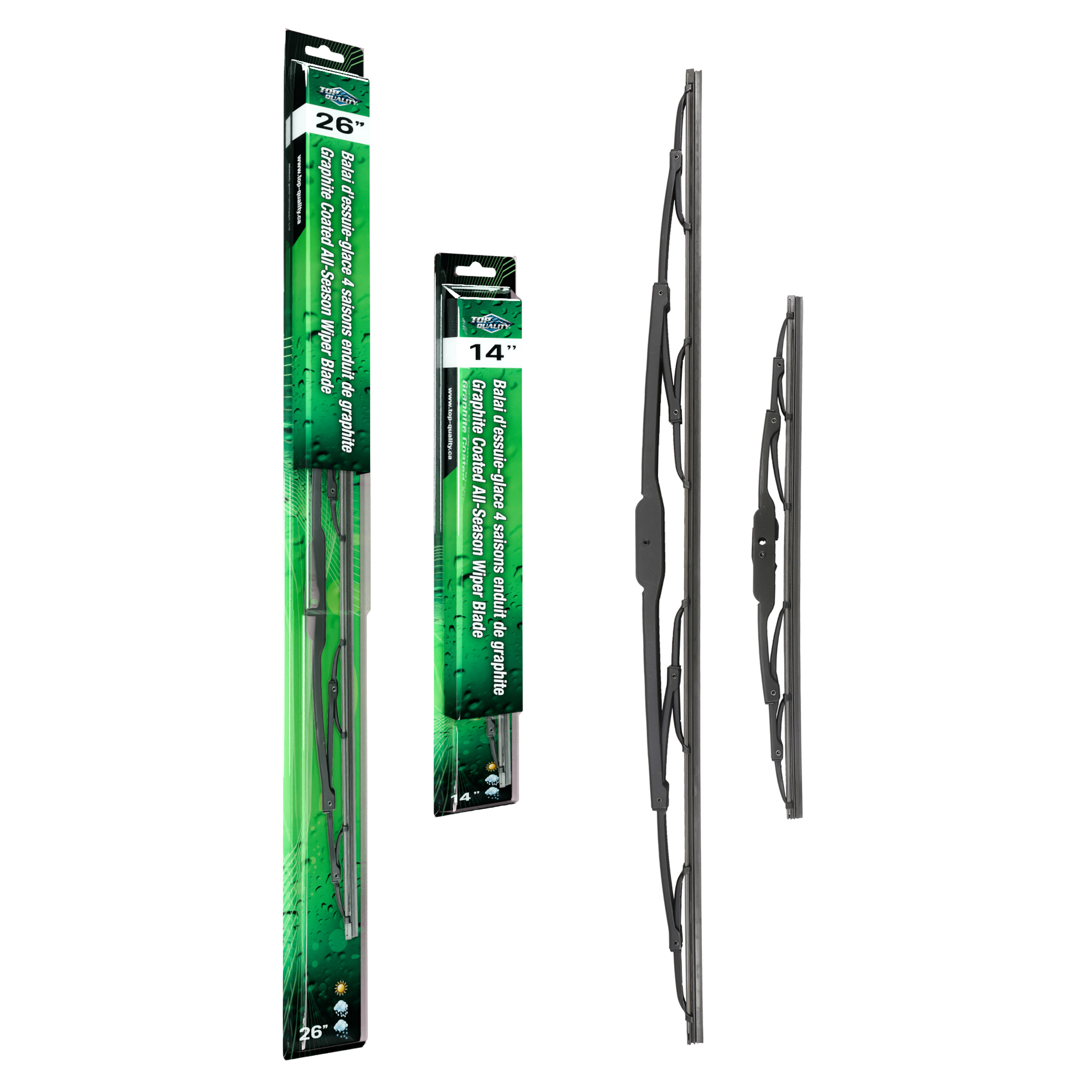 Top Quality - K90-100018 - Front Windshield Wiper Blade Kits