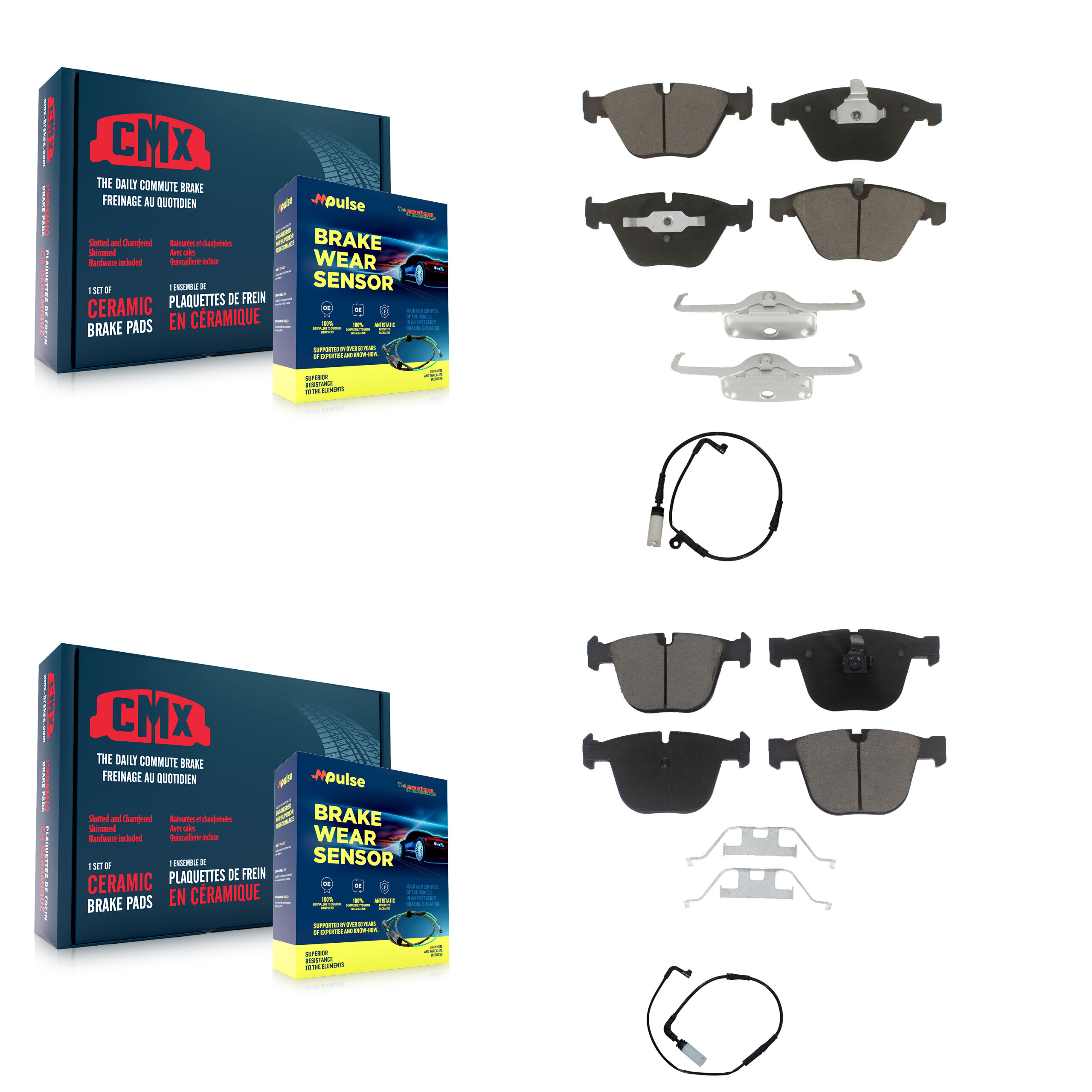 CMX - KCW-100104 - Front and Rear Disc Brake Pad Kits