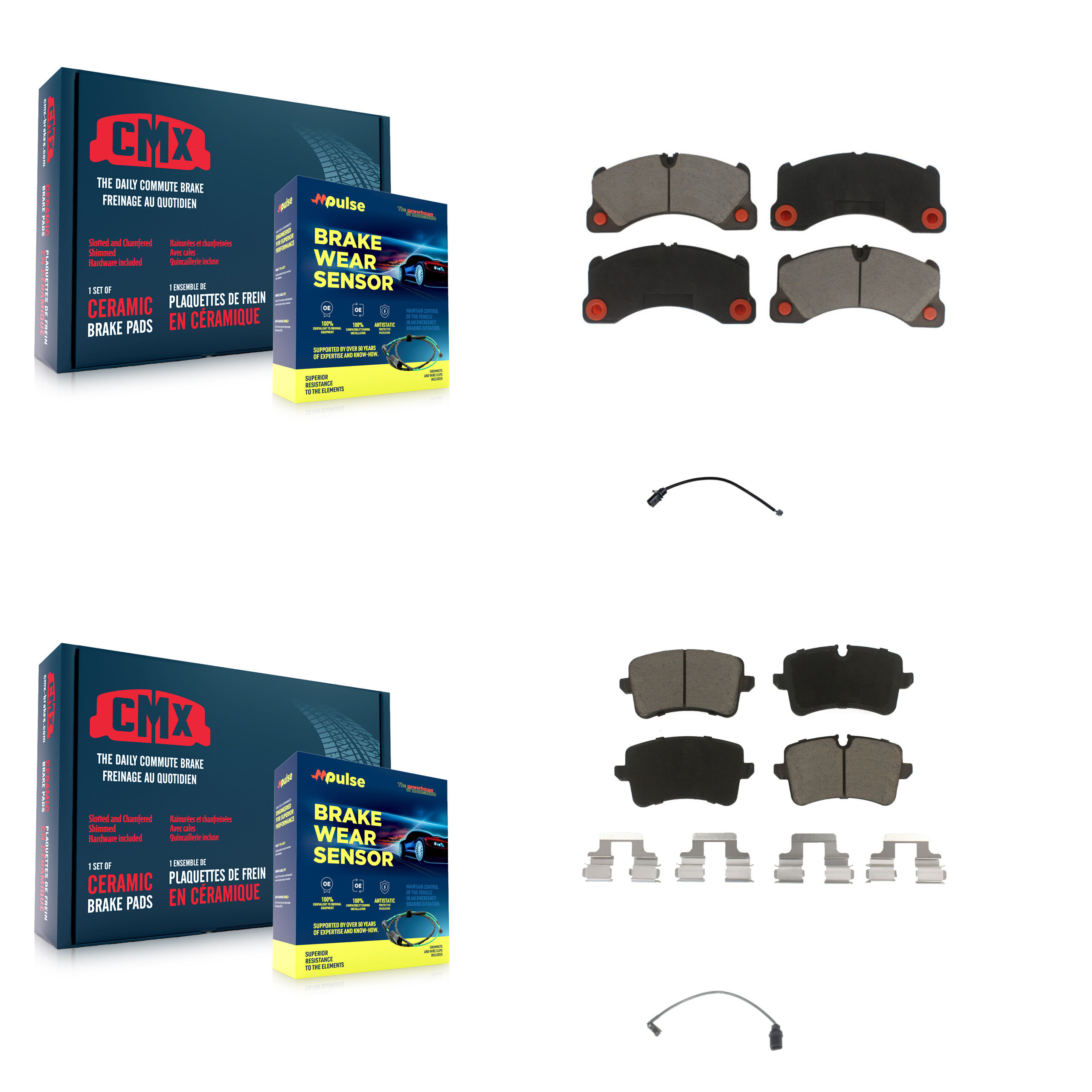 CMX - KCW-100116 - Front and Rear Disc Brake Pad Kits