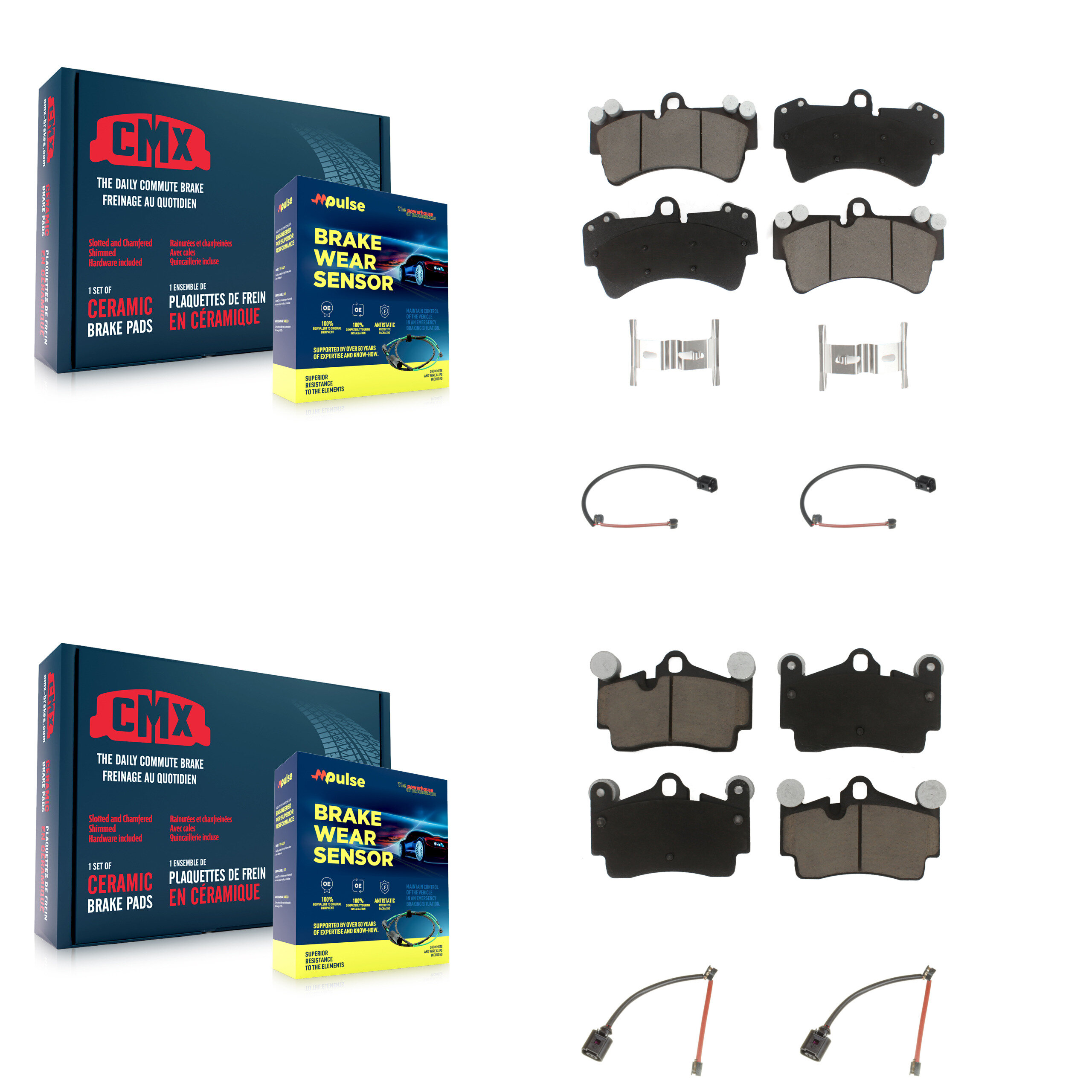 CMX - KCW-100212 - Front and Rear Disc Brake Pad Kits