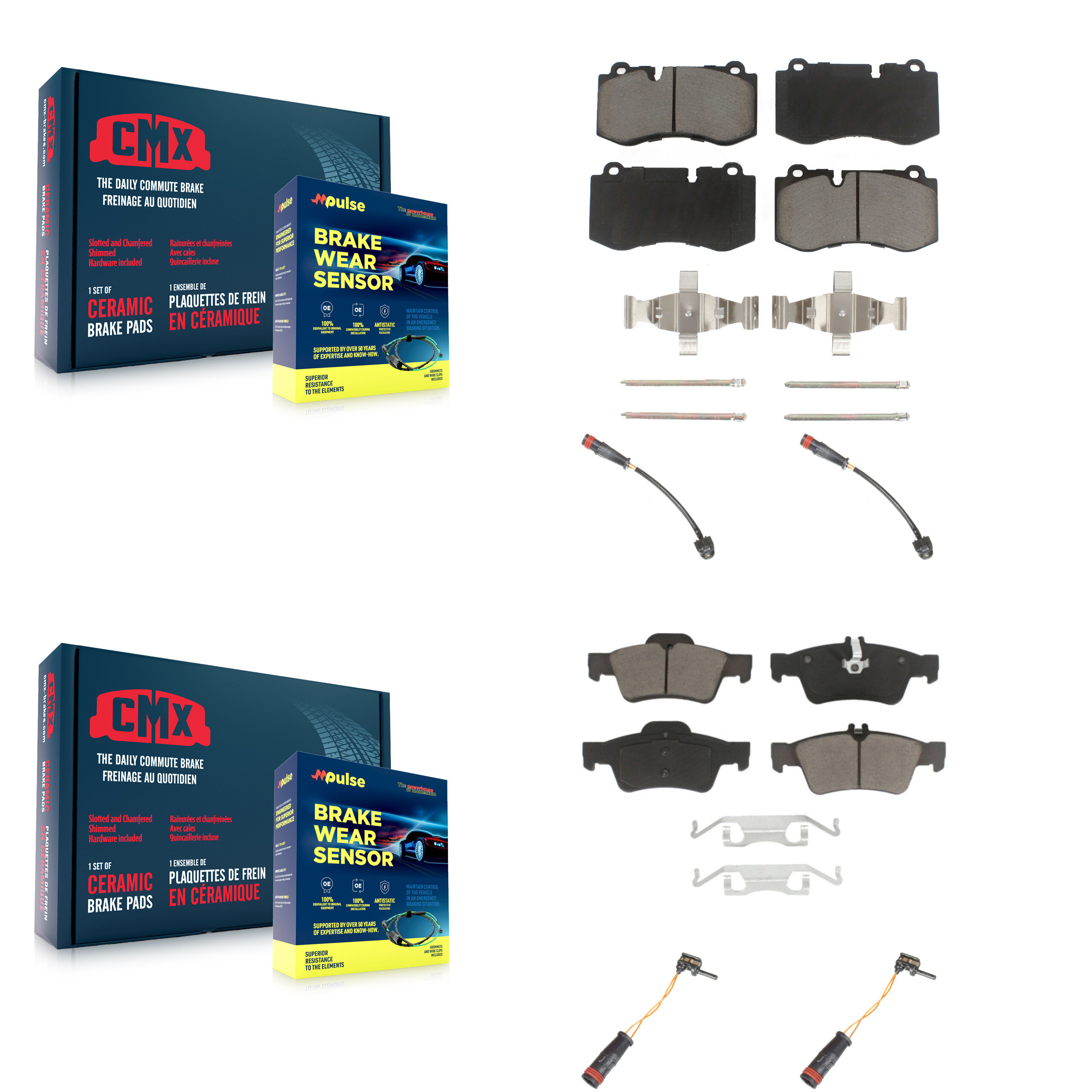 CMX - KCW-100216 - Front and Rear Disc Brake Pad Kits