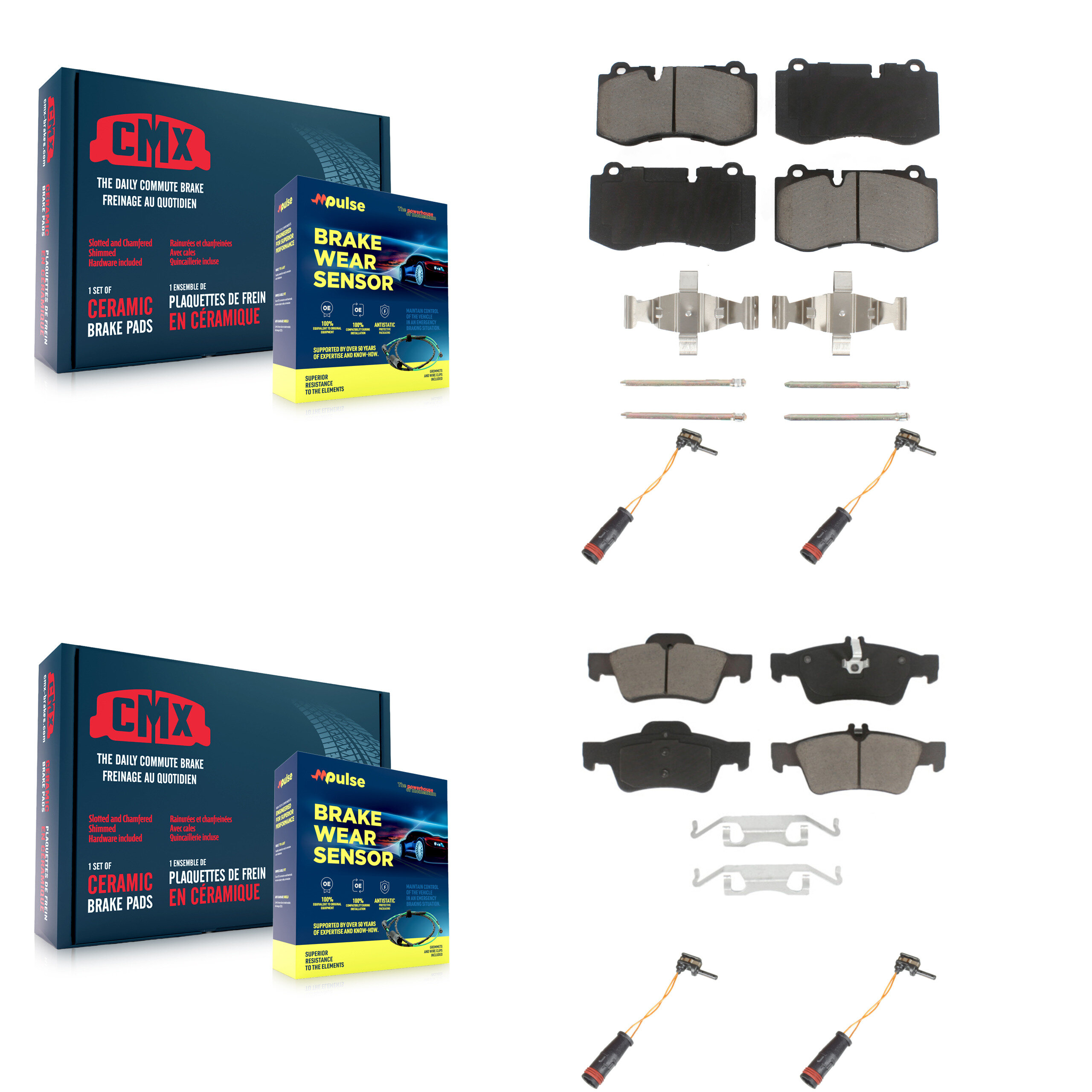 CMX - KCW-100217 - Front and Rear Disc Brake Pad Kits