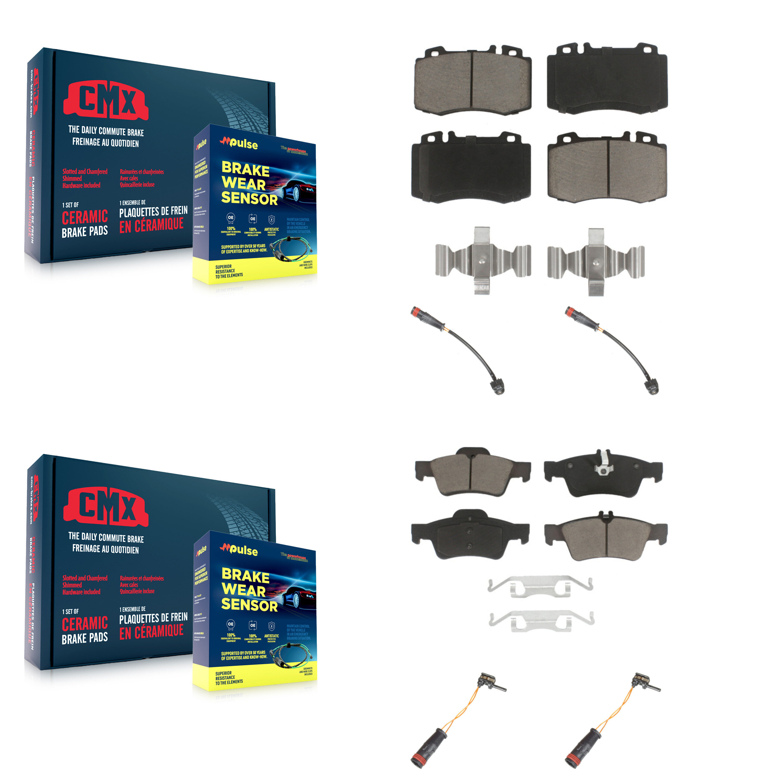 CMX - KCW-100218 - Front and Rear Disc Brake Pad Kits