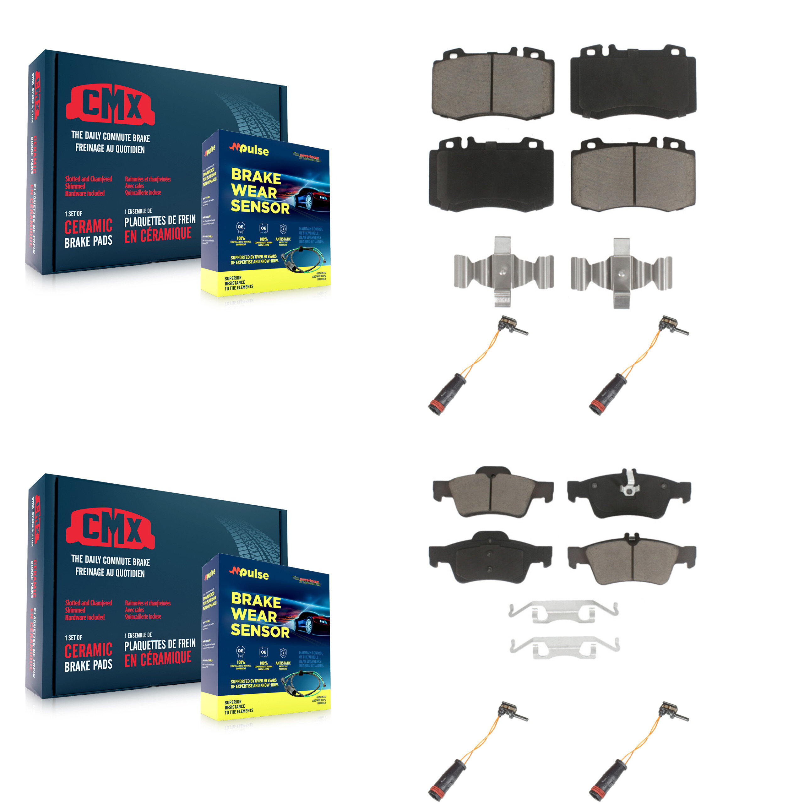 CMX - KCW-100219 - Front and Rear Disc Brake Pad Kits