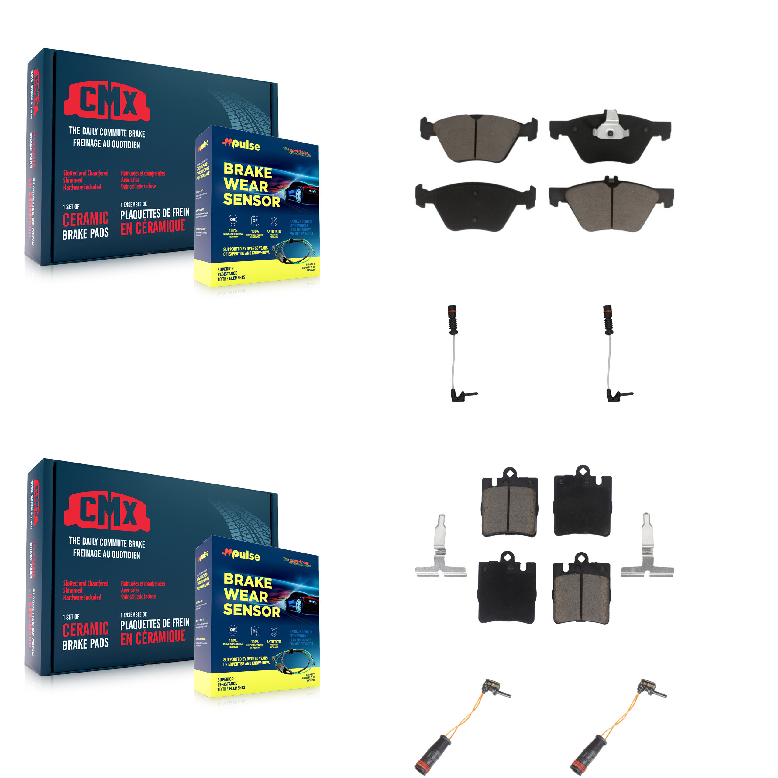 CMX - KCW-100224 - Front and Rear Disc Brake Pad Kits