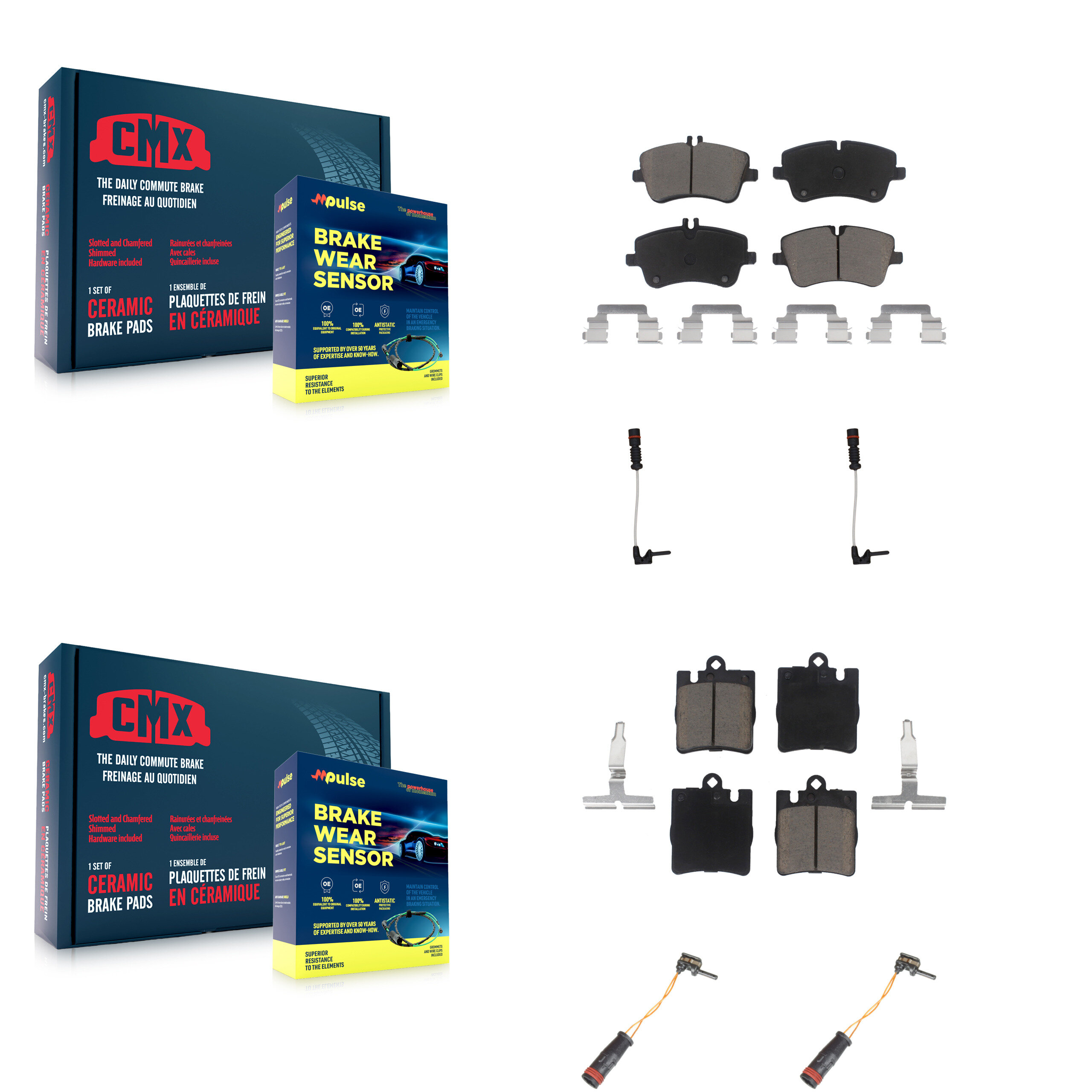 CMX - KCW-100225 - Front and Rear Disc Brake Pad Kits