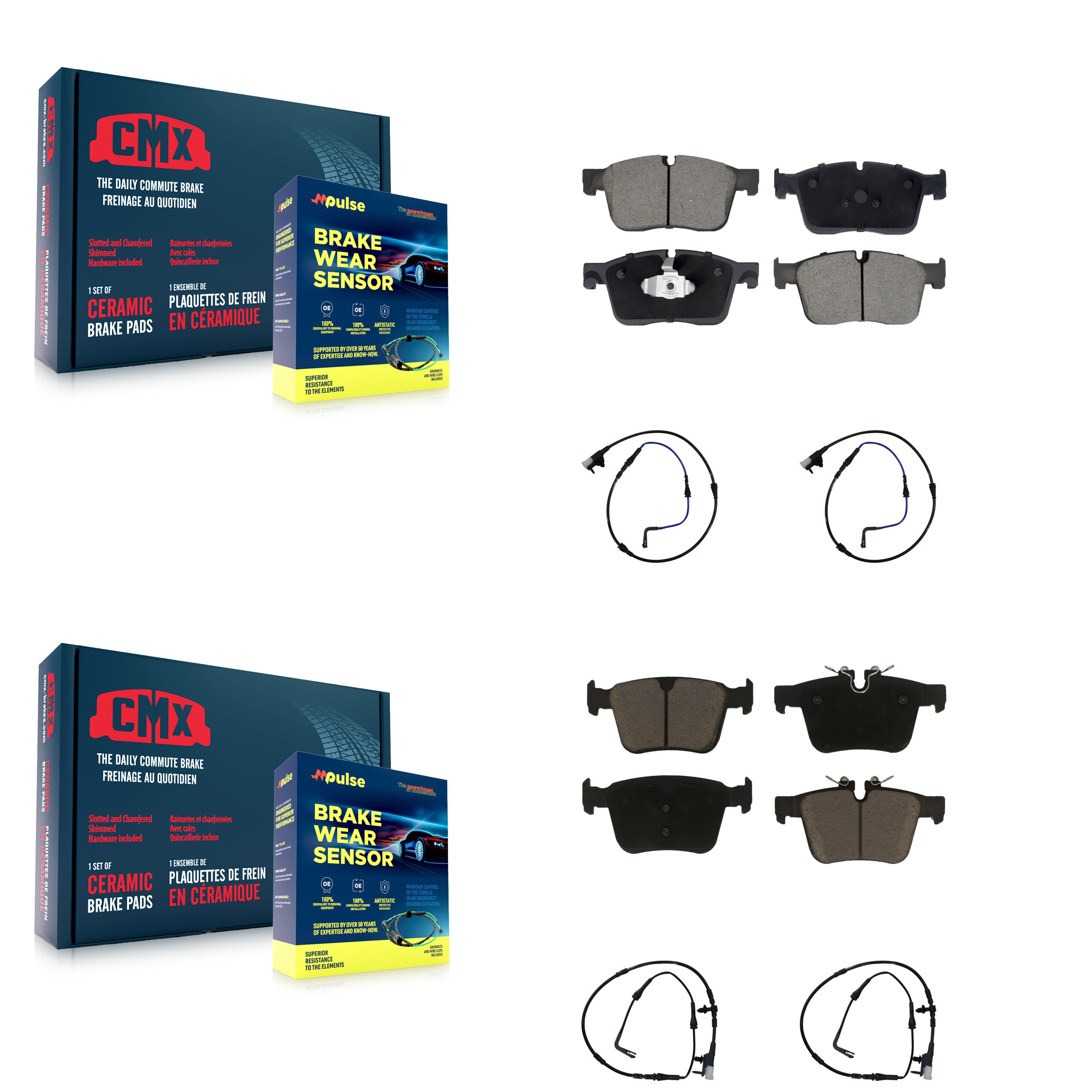 CMX - KCW-100226 - Front and Rear Disc Brake Pad Kits