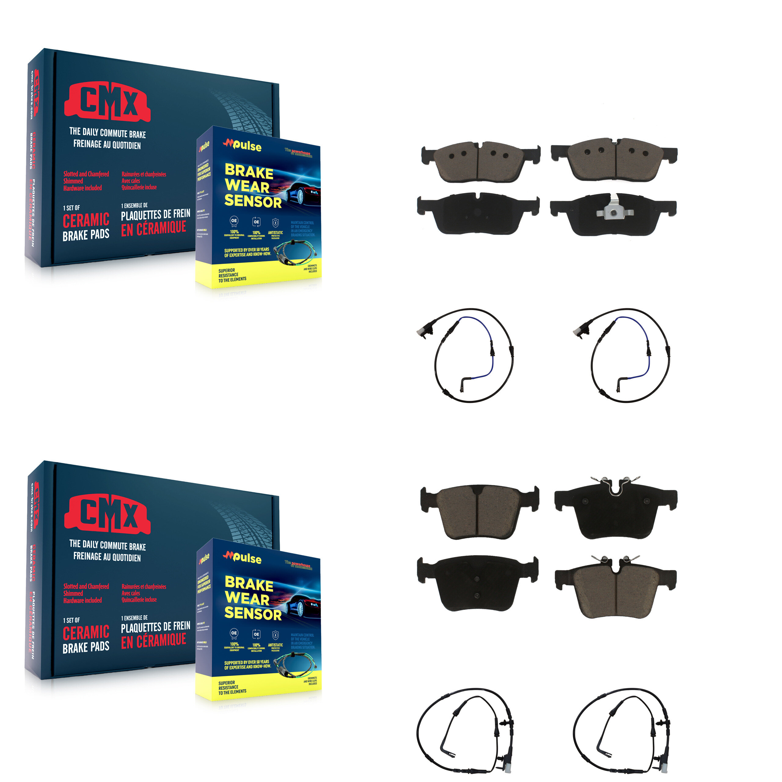 CMX - KCW-100227 - Front and Rear Disc Brake Pad Kits