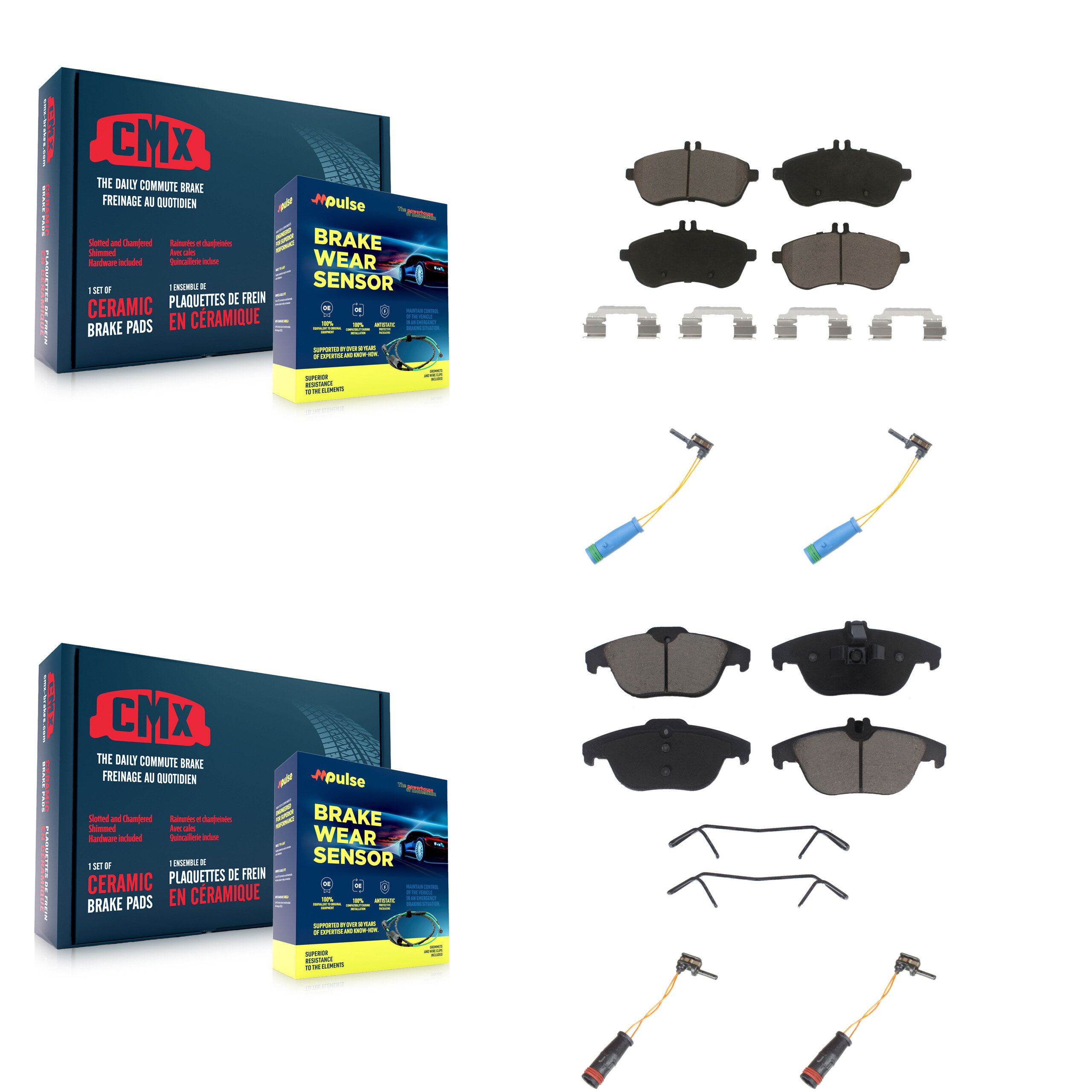 CMX - KCW-100306 - Front and Rear Disc Brake Pad Kits