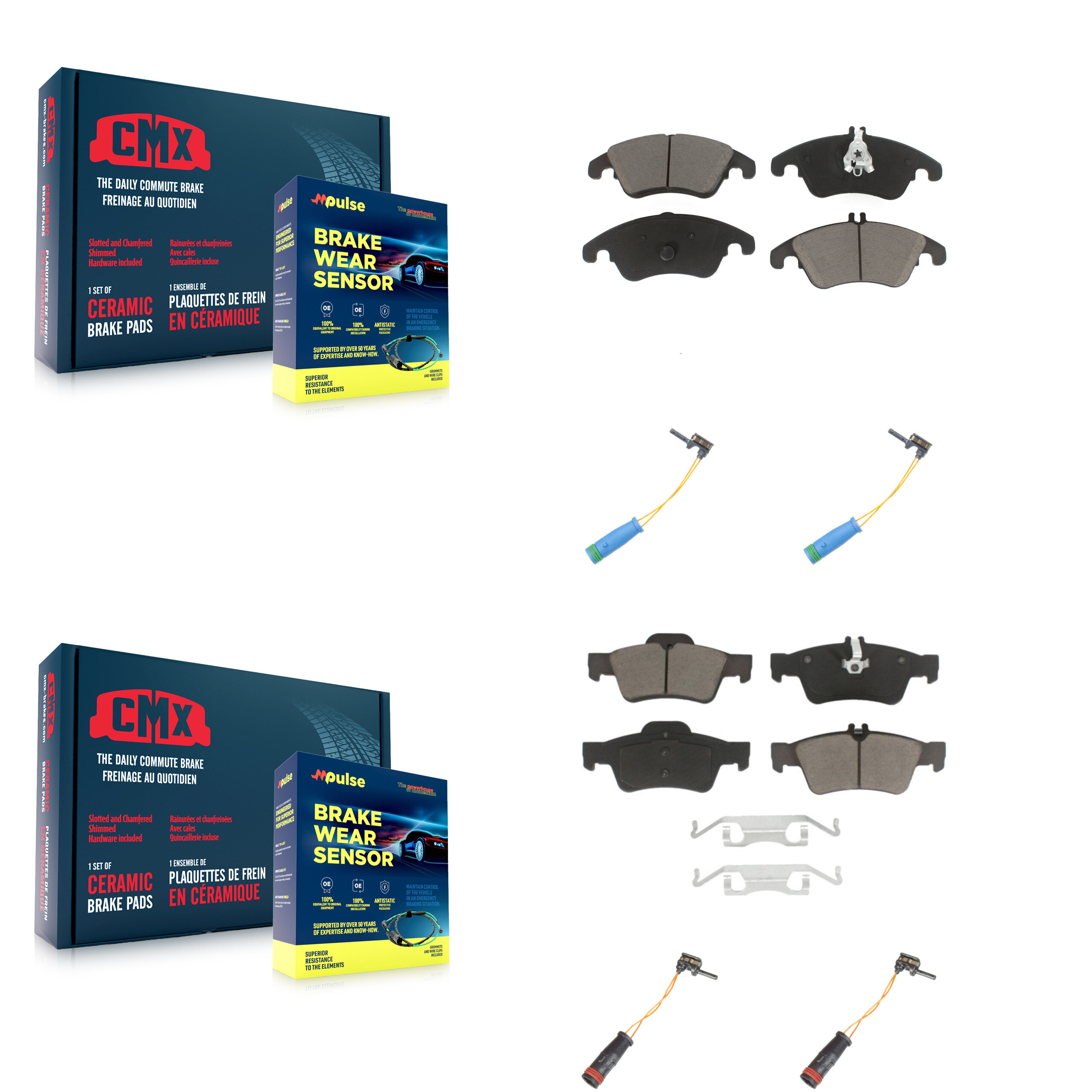CMX - KCW-100307 - Front and Rear Disc Brake Pad Kits