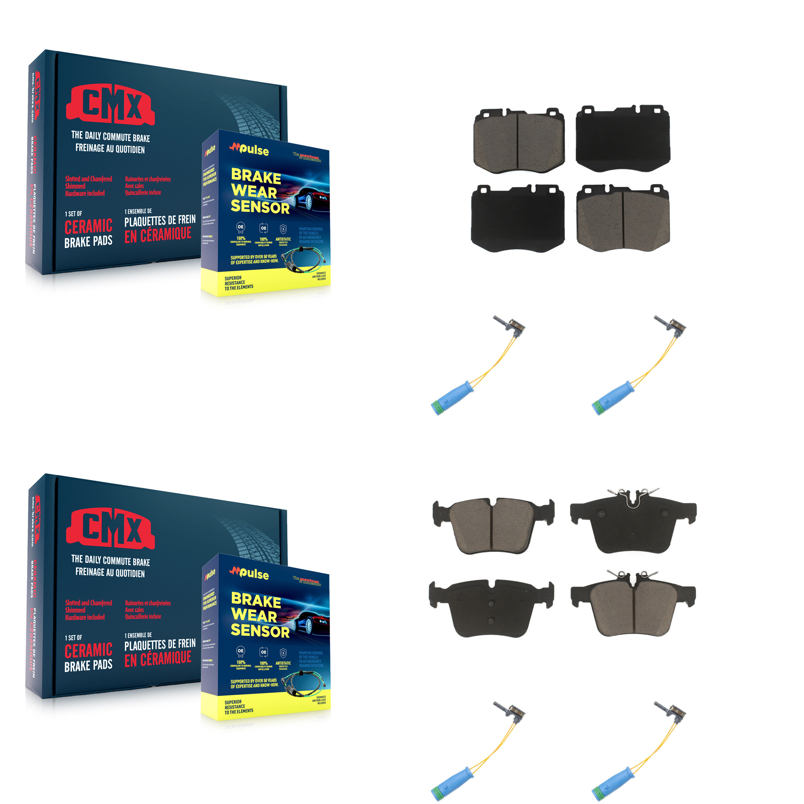 CMX - KCW-100308 - Front and Rear Disc Brake Pad Kits