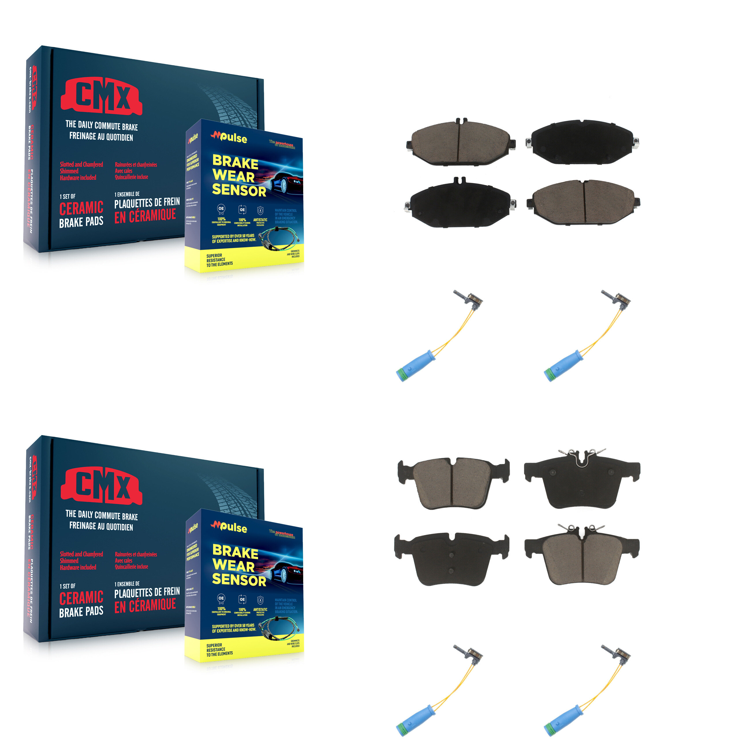 CMX - KCW-100309 - Front and Rear Disc Brake Pad Kits