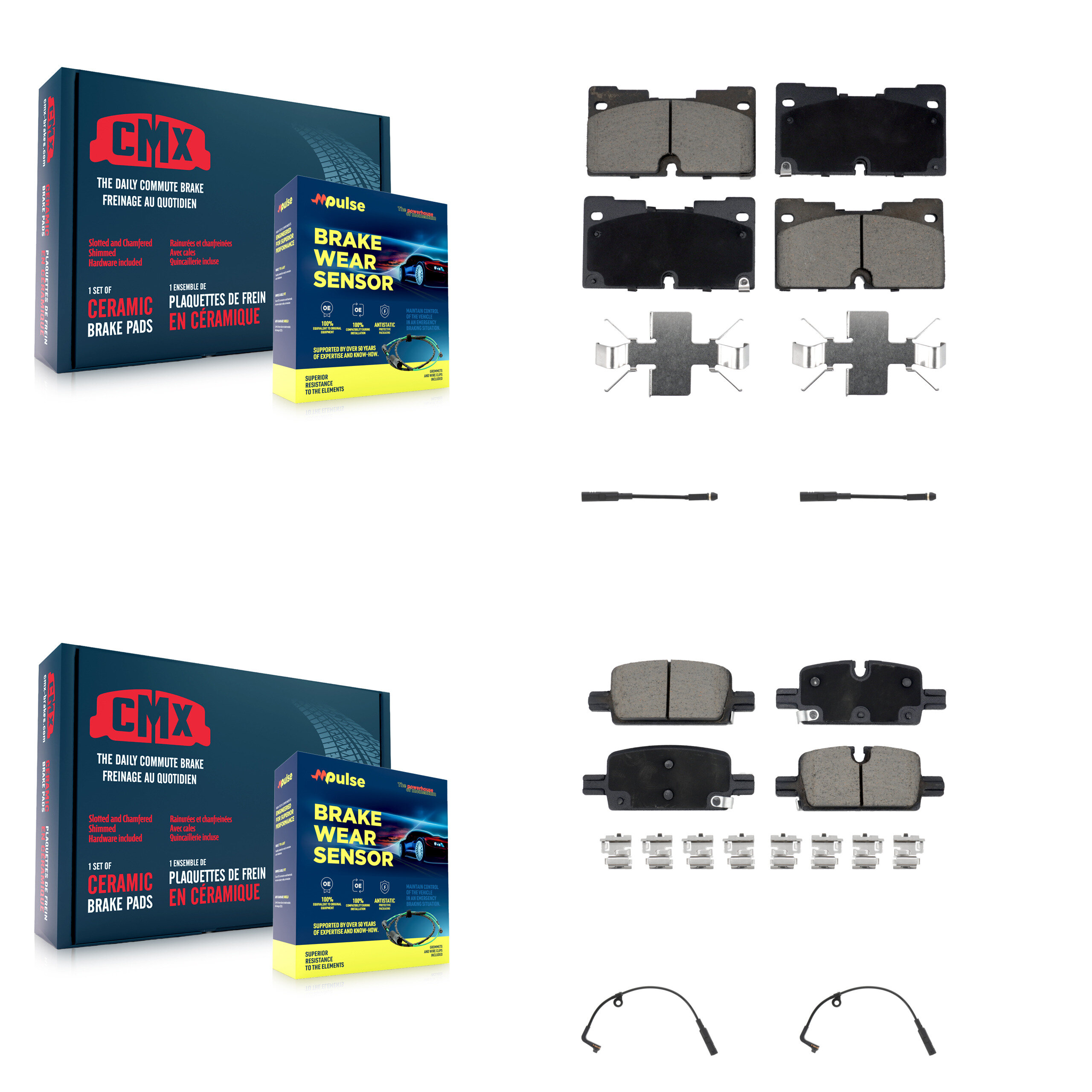 CMX - KCW-100313 - Front and Rear Disc Brake Pad Kits