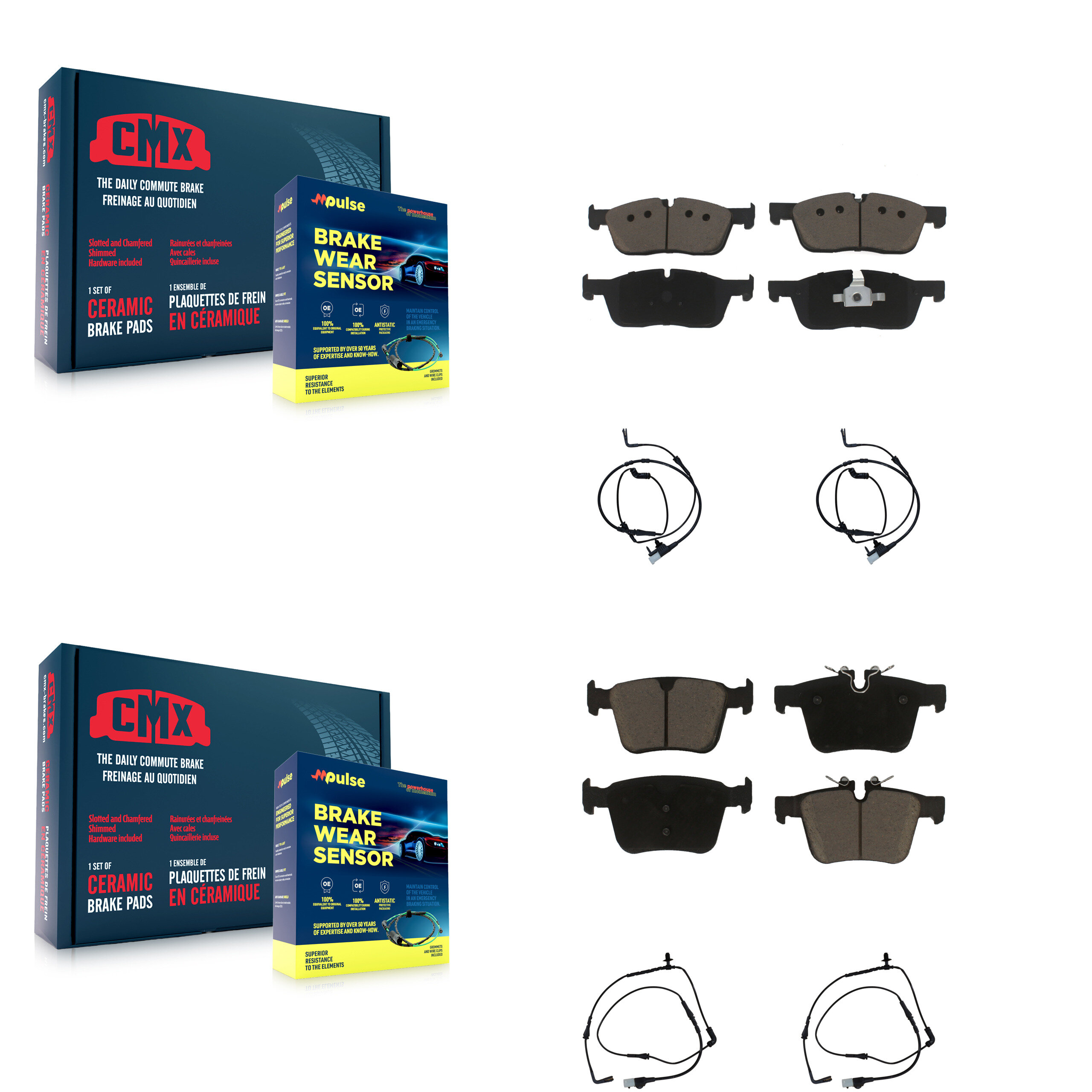 CMX - KCW-100315 - Front and Rear Disc Brake Pad Kits