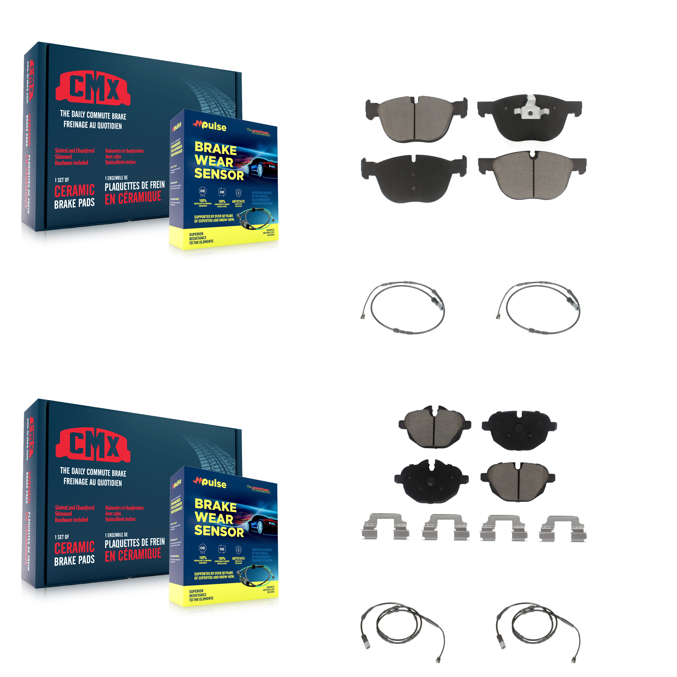 CMX - KCW-100326 - Front and Rear Disc Brake Pad Kits