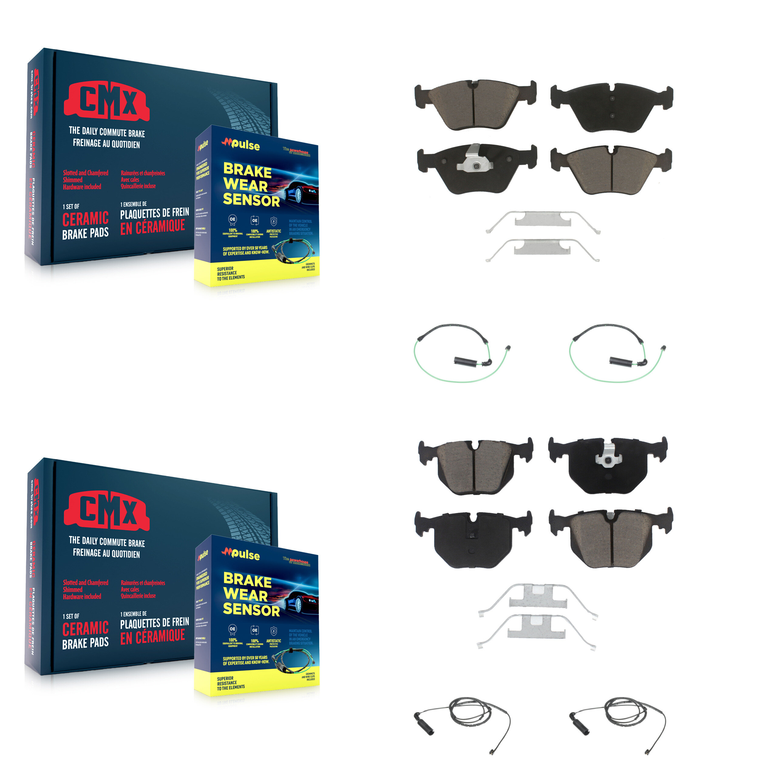 CMX - KCW-100328 - Front and Rear Disc Brake Pad Kits