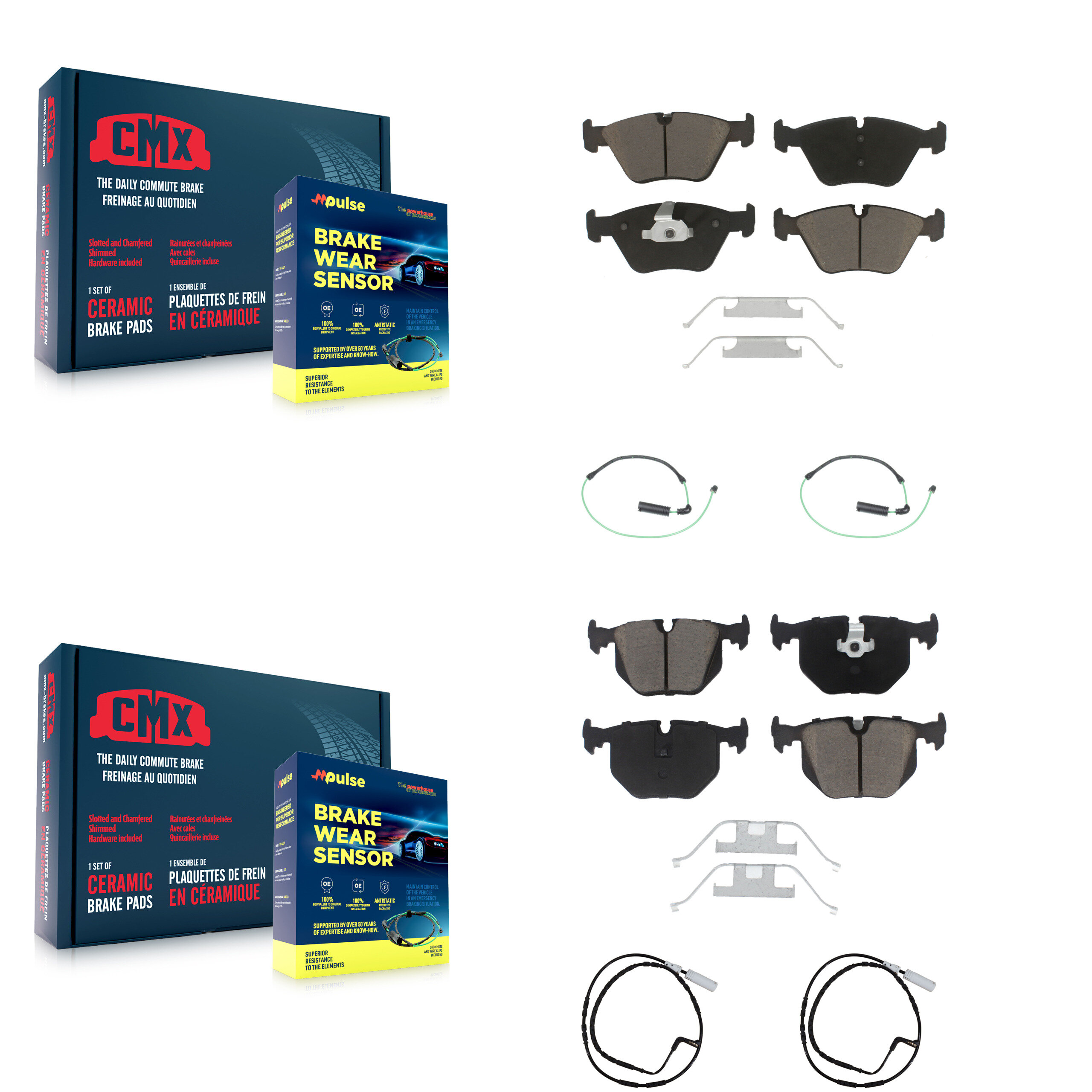 CMX - KCW-100329 - Front and Rear Disc Brake Pad Kits