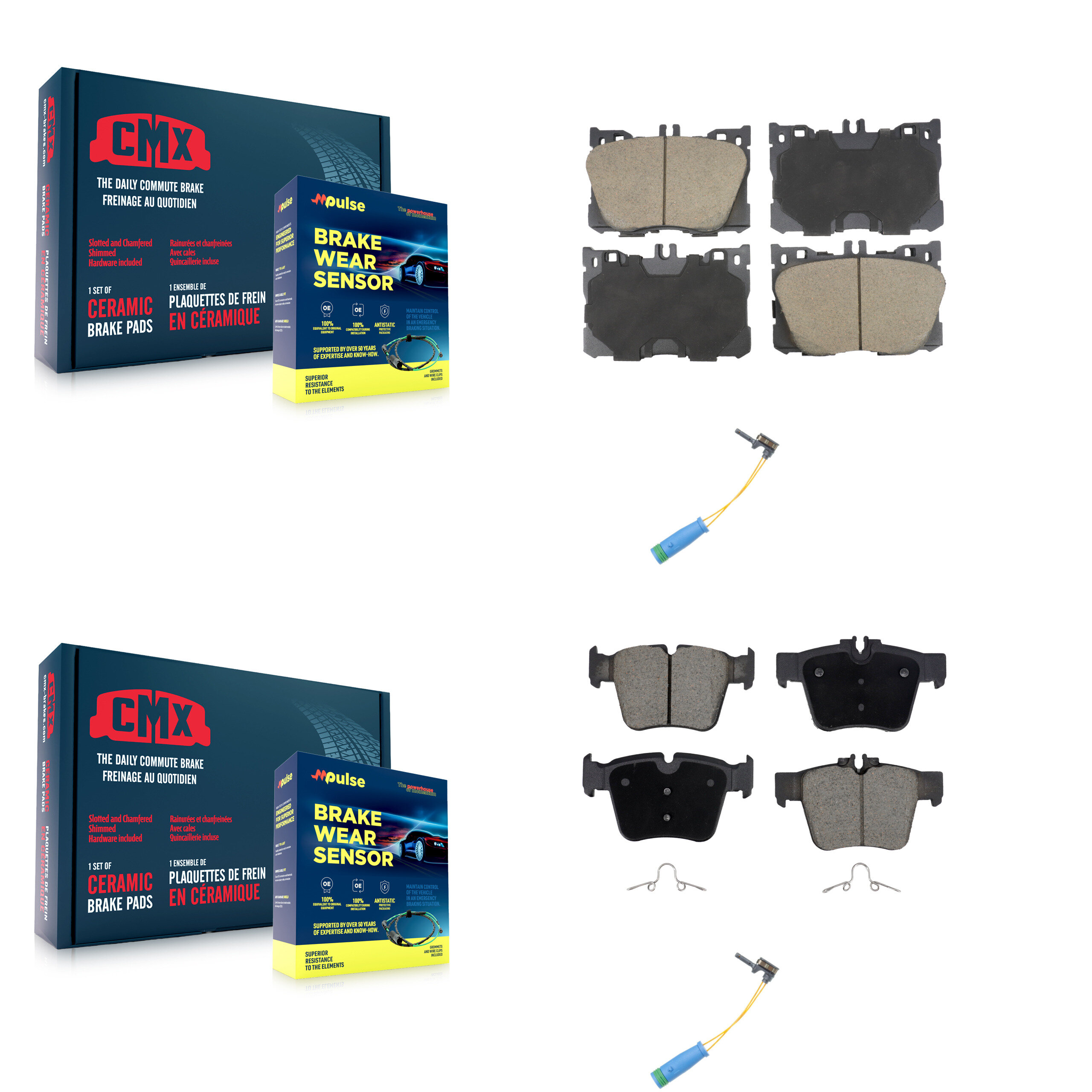CMX - KCW-101121 - Front and Rear Disc Brake Pad Kits