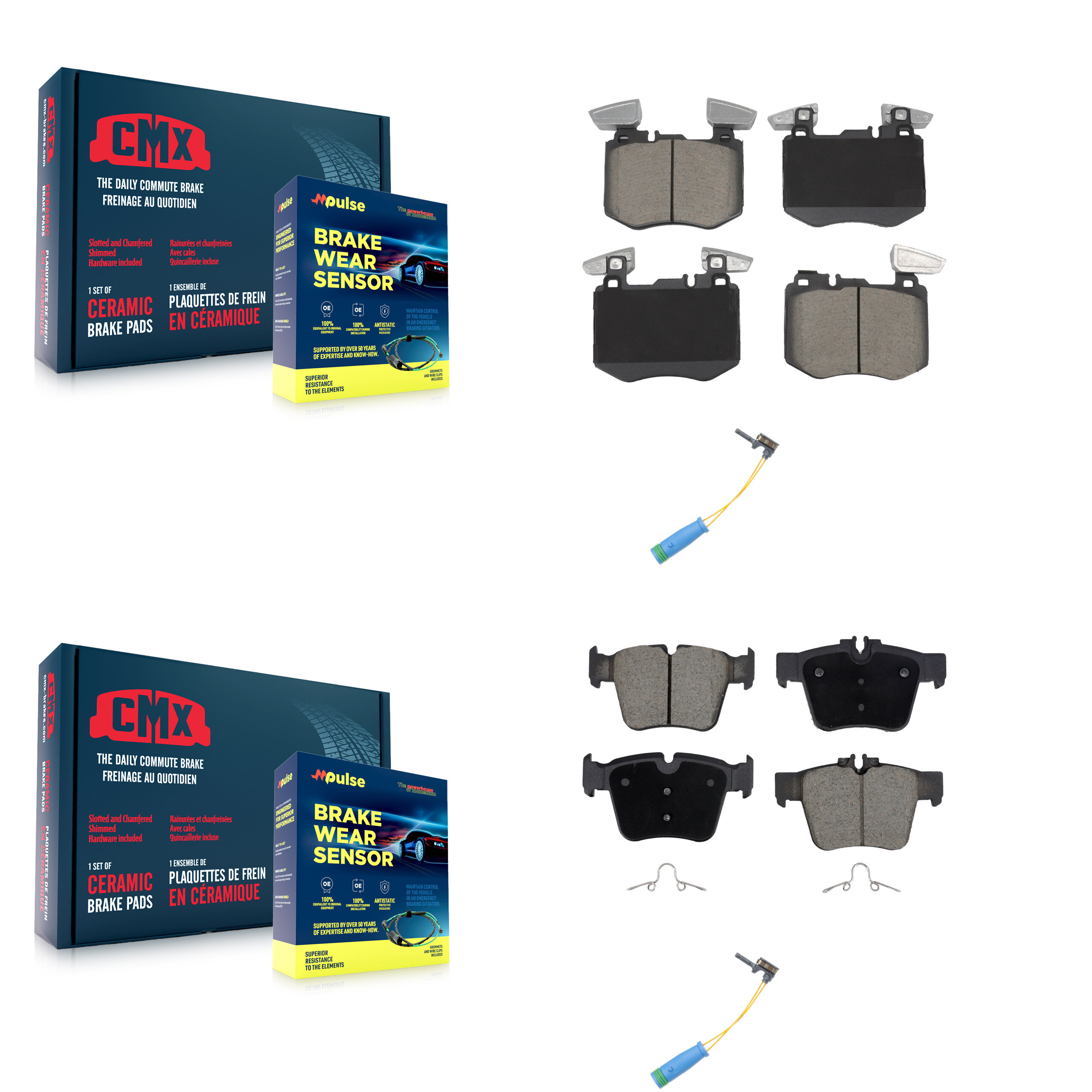 CMX - KCW-101304 - Front and Rear Disc Brake Pad Kits