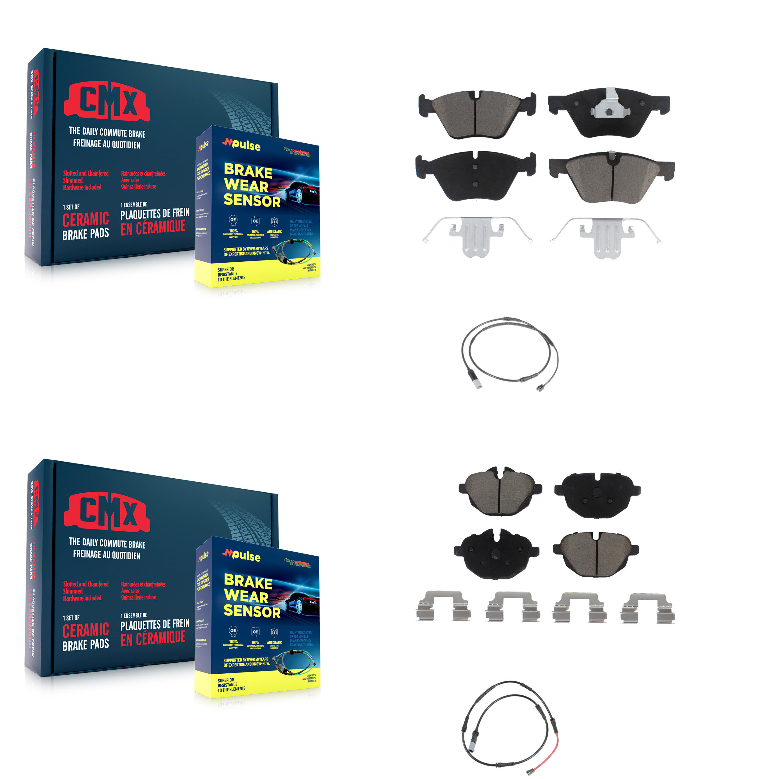 CMX - KCW-101305 - Front and Rear Disc Brake Pad Kits