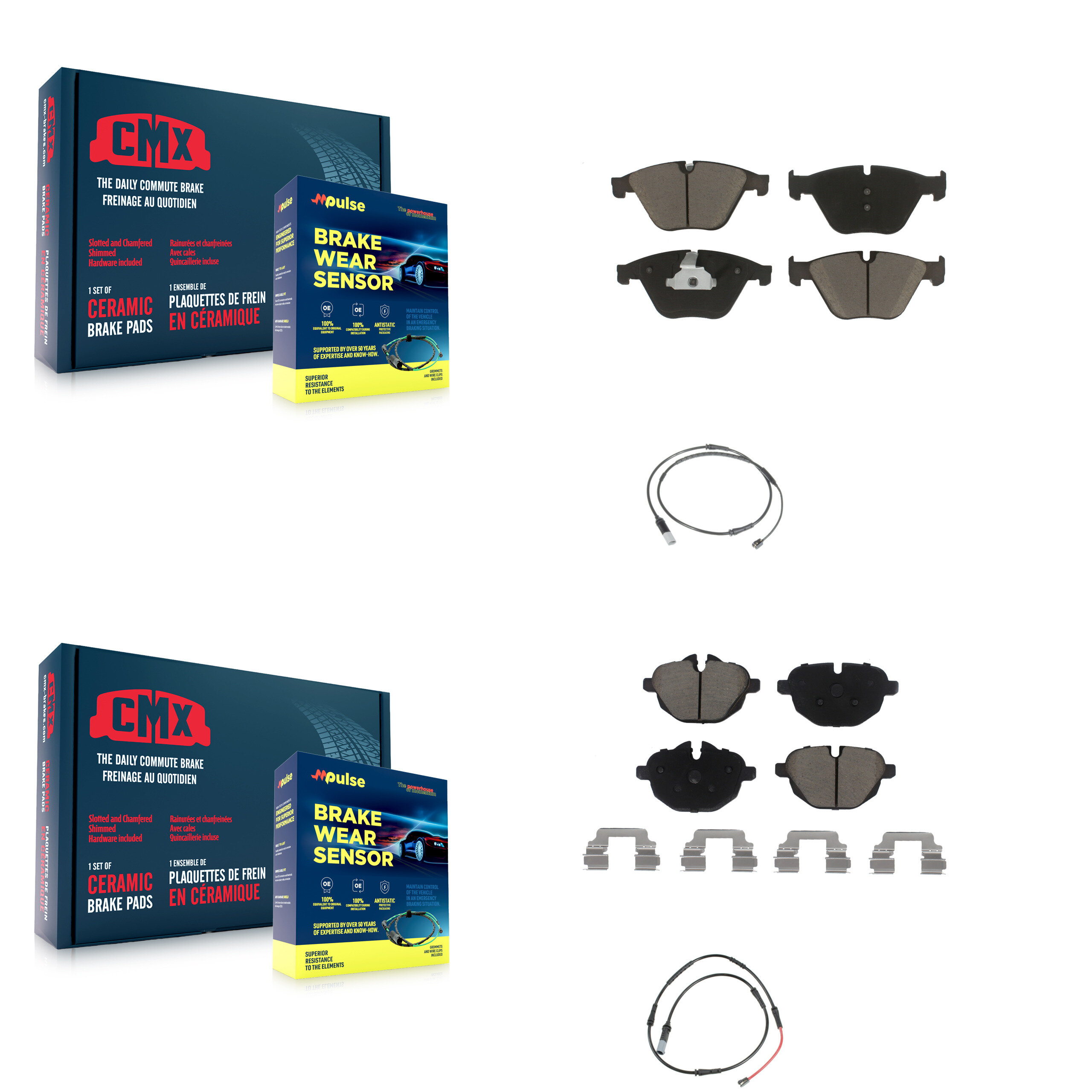 CMX - KCW-101306 - Front and Rear Disc Brake Pad Kits