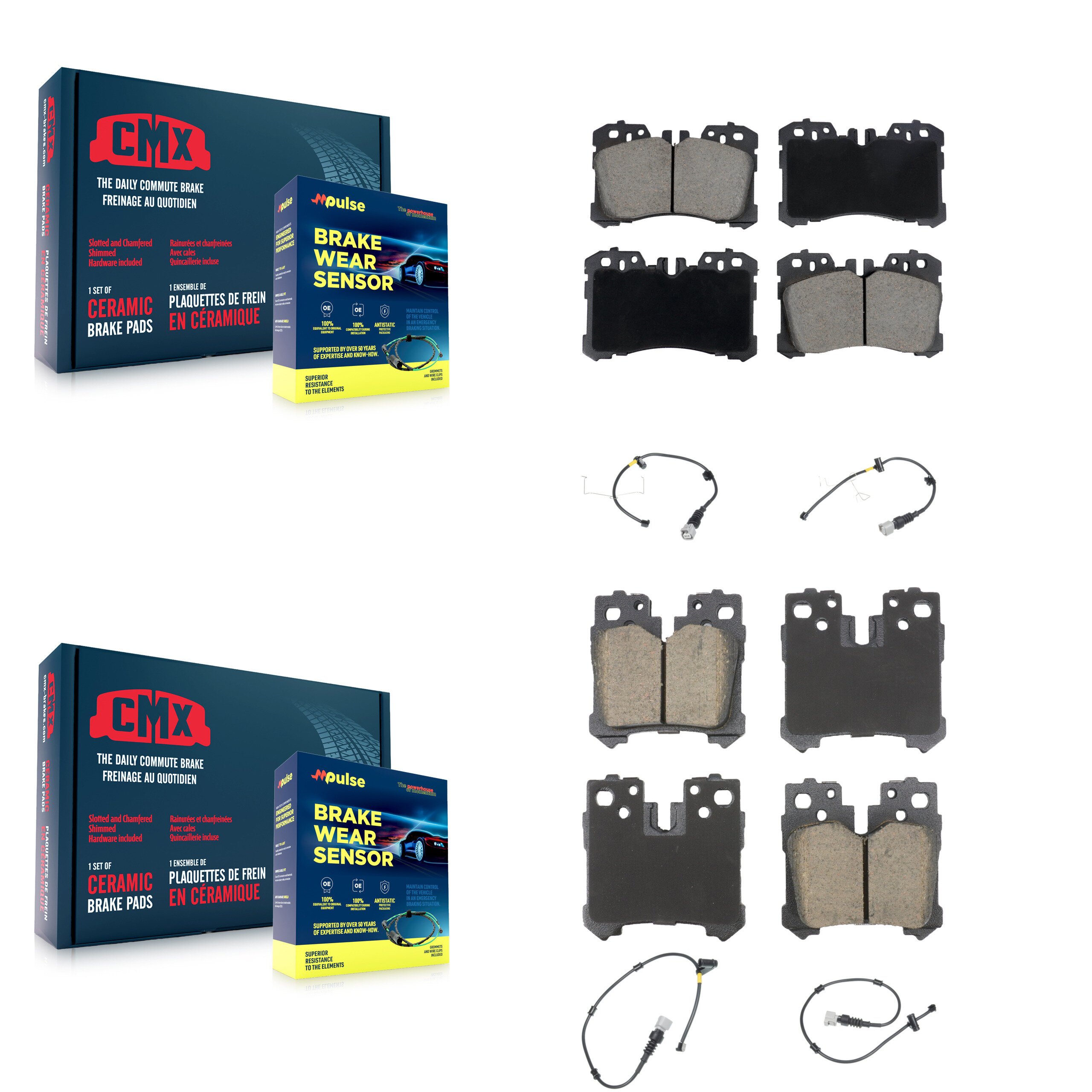 CMX - KCW-101307 - Front and Rear Disc Brake Pad Kits