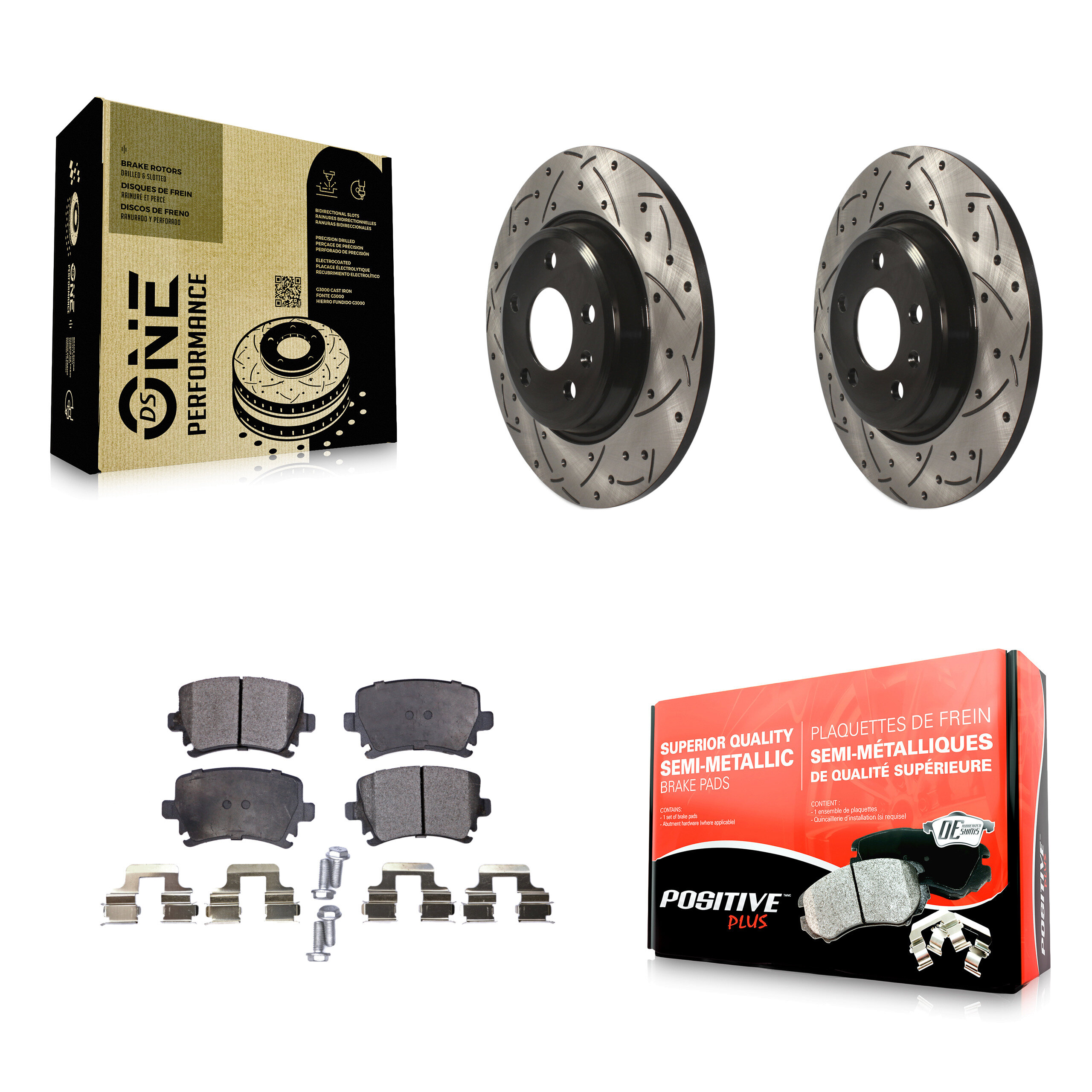 Transit Auto KDF-101039 Disc Brake Kit for 2009 Audi A4 Quattro - Rear