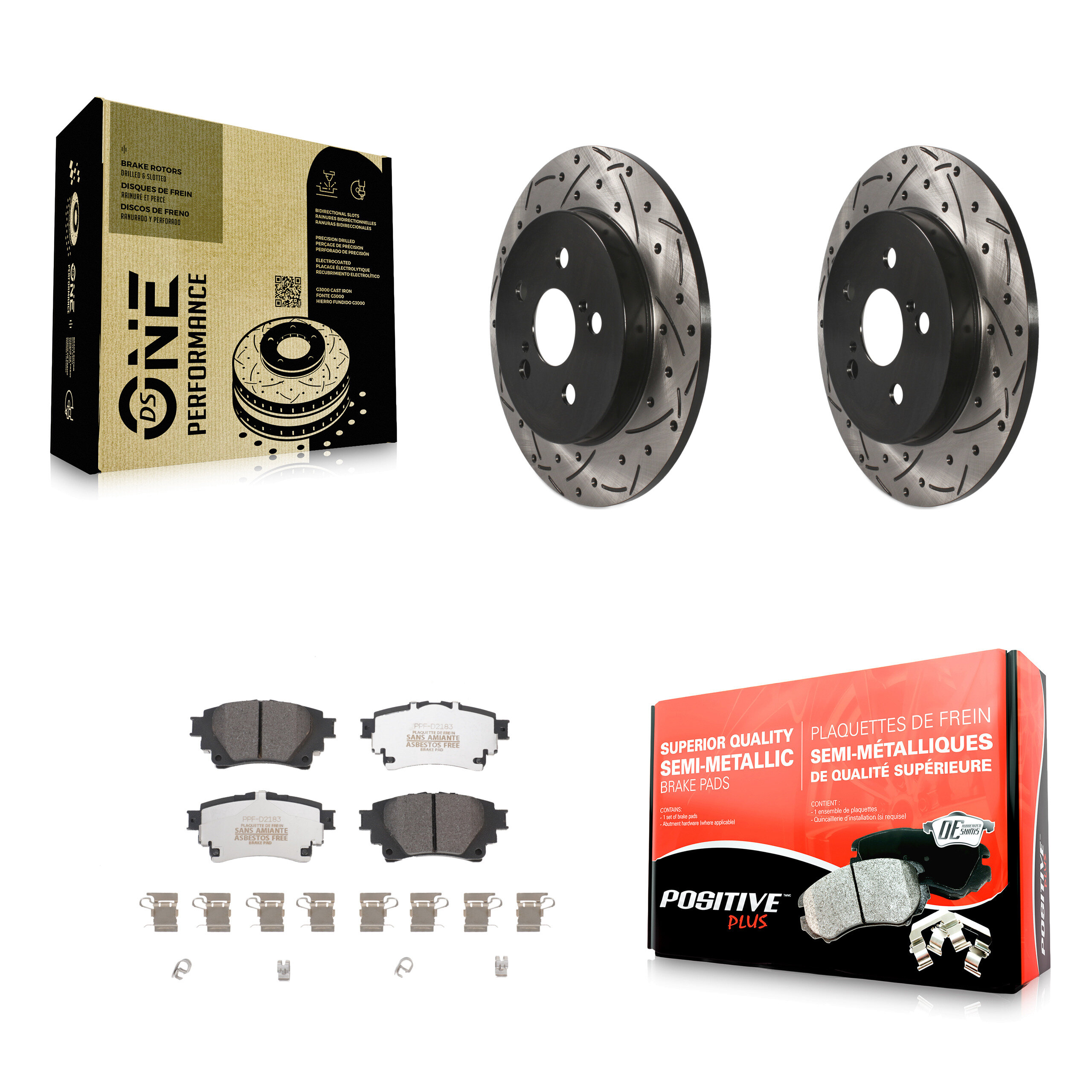 Transit Auto KDF-101054 Disc Brake Kit for 2019 Toyota Corolla - Rear