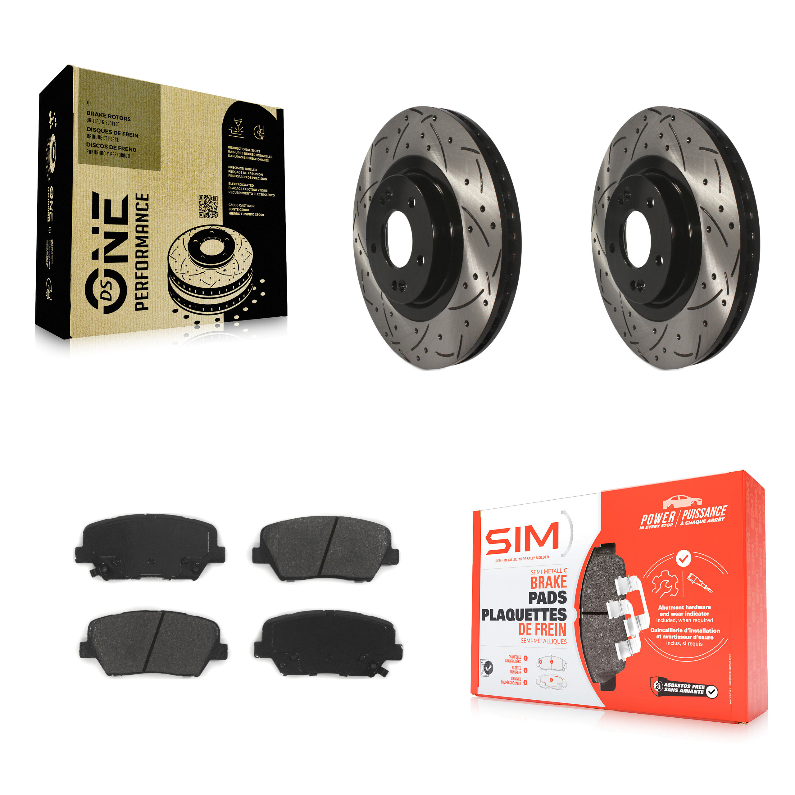Transit Auto KDS-100144 Disc Brake Kit for 2016-2020 Hyundai Santa Fe Sport, Kia Sorento - Front