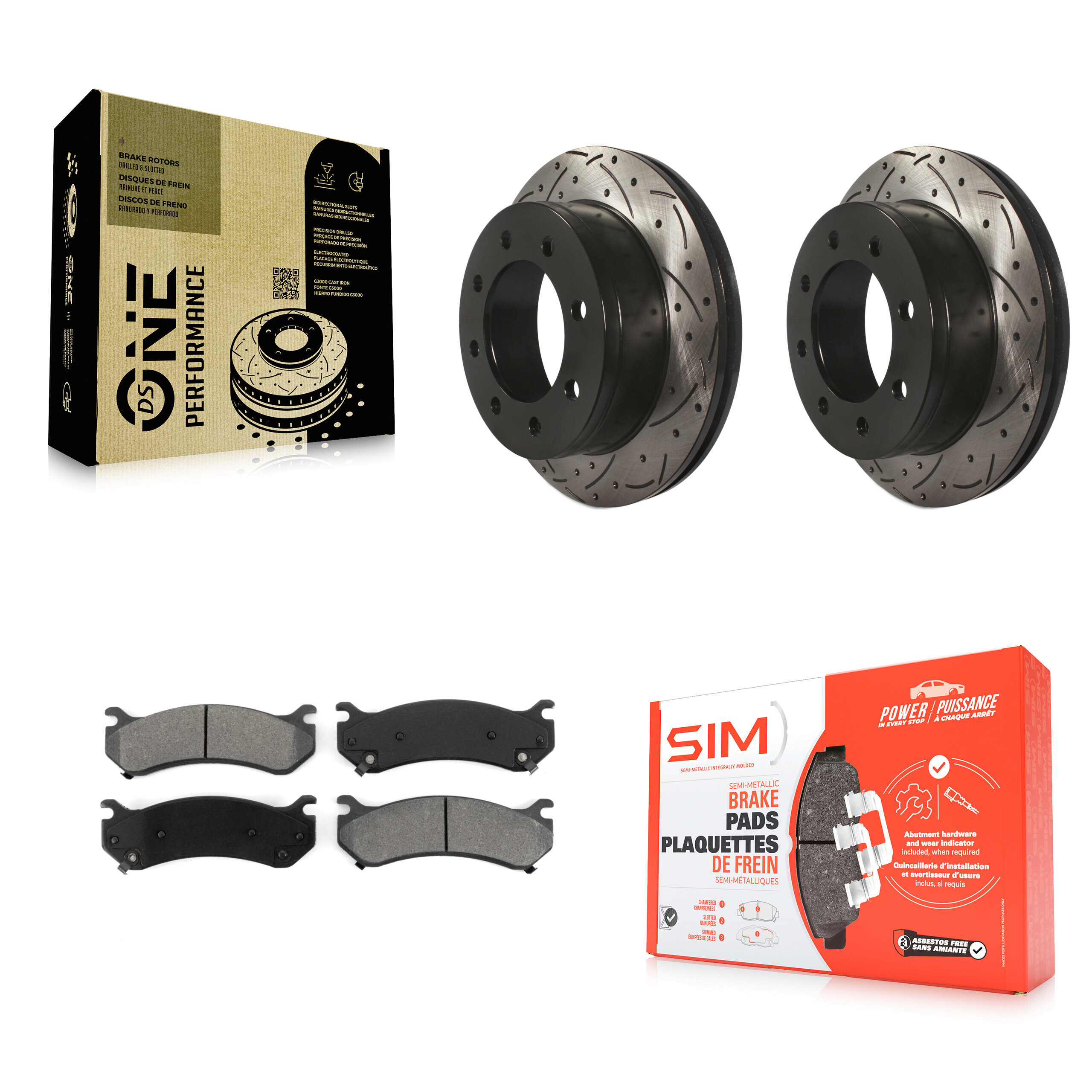 Transit Auto KDS-100375 Disc Brake Kit for 1999-2013 Chevrolet Suburban 2500, GMC Yukon XL 2500 and More - Rear