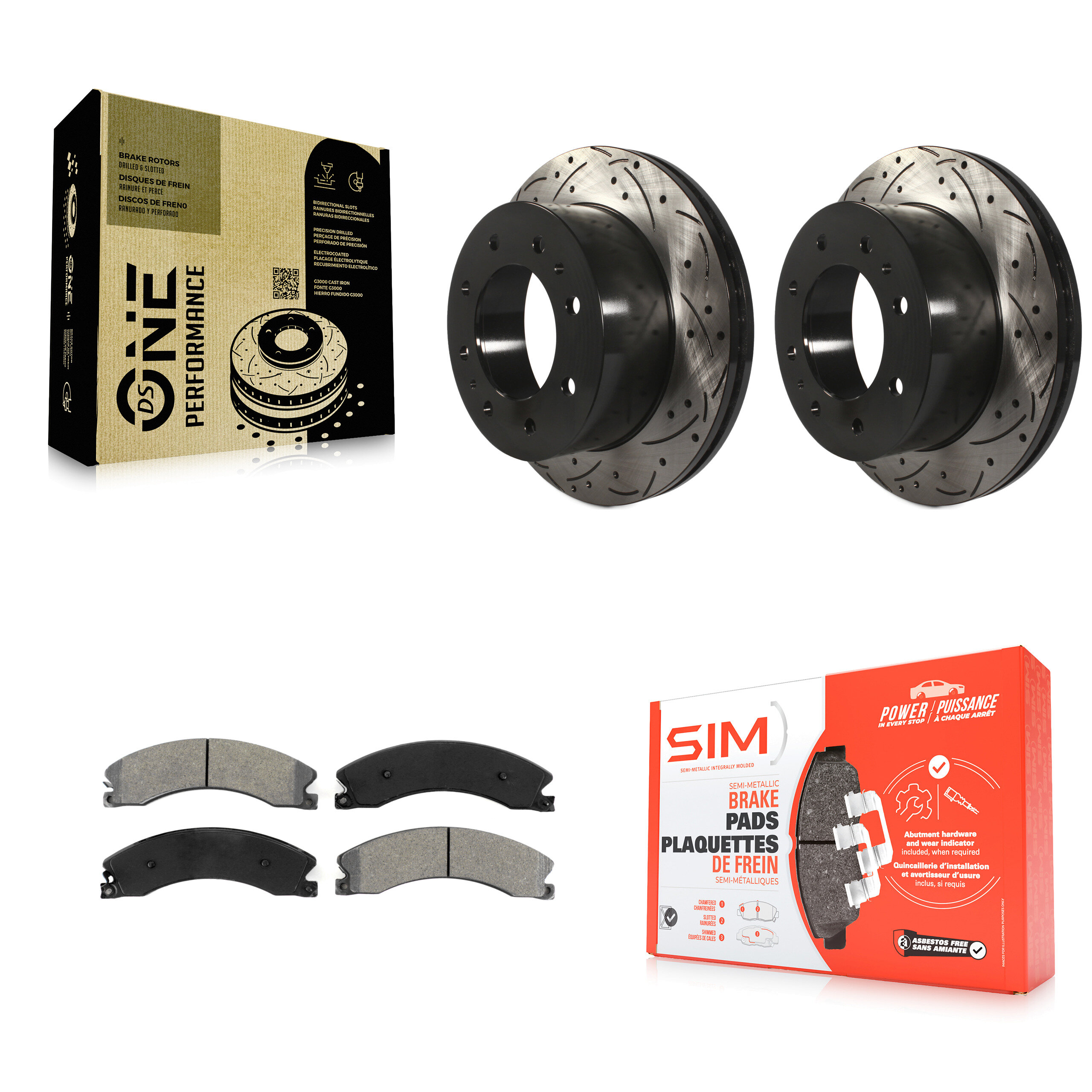 Transit Auto KDS-100390 Disc Brake Kit for 2011-2019 Chevrolet Suburban 3500 HD, Chevrolet Silverado 2500 HD and More - Rear