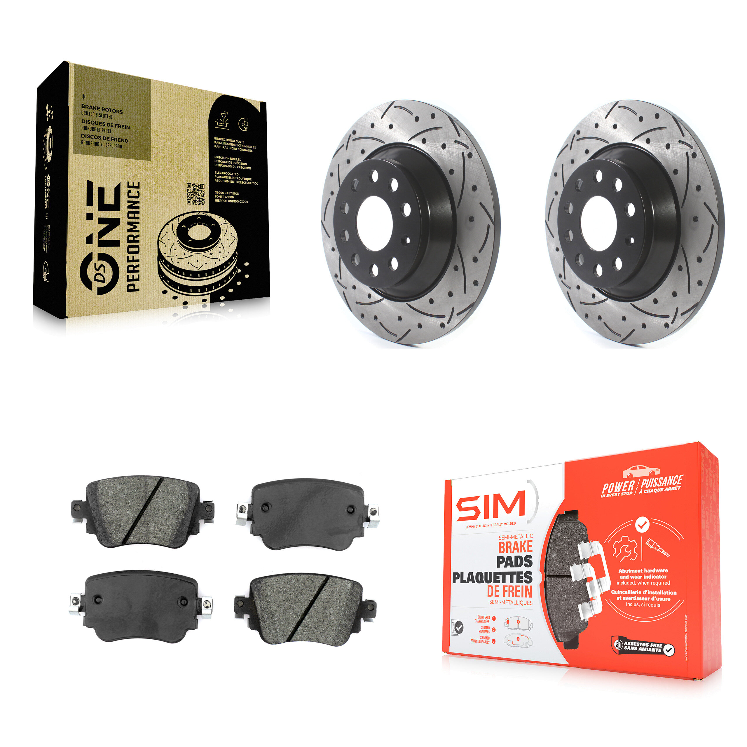 Transit Auto KDS-100515 Disc Brake Kit for 2016-2018 Audi Q3, Audi Q3 Quattro - Rear