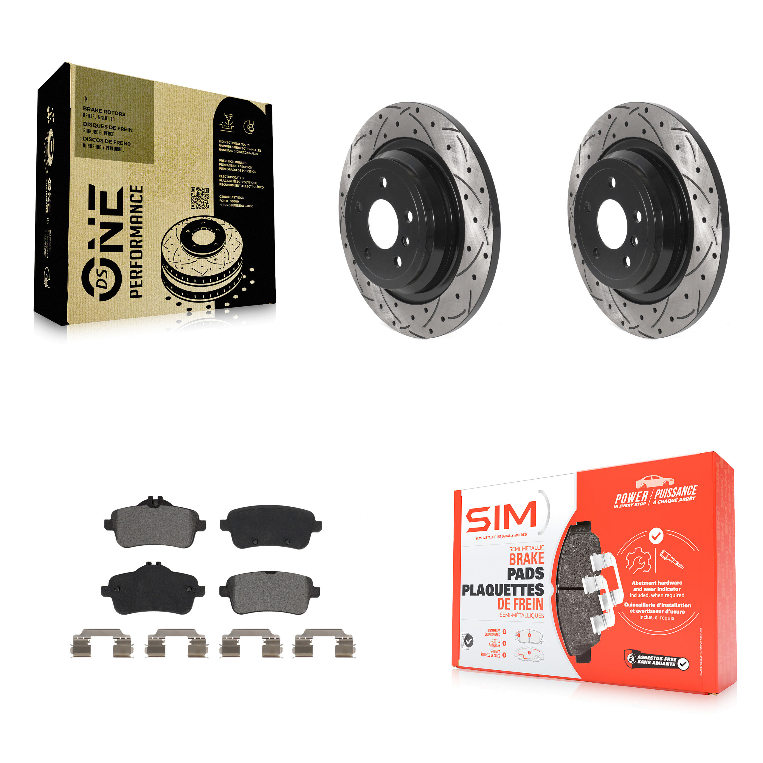 Transit Auto KDS-100820 Disc Brake Kit for 2012-2018 Mercedes-Benz GLE300d, Mercedes-Benz GLE350 and More - Rear