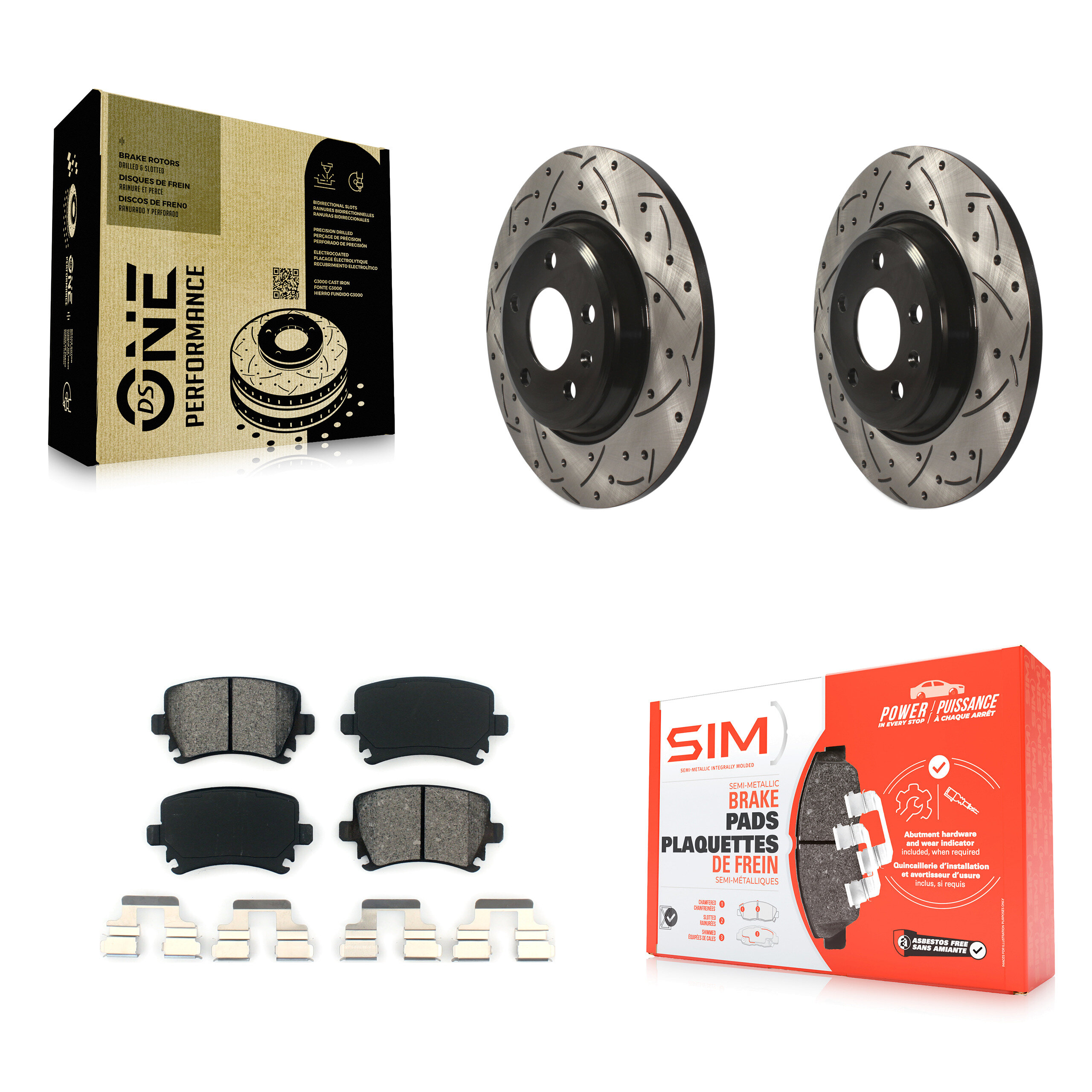 Transit Auto KDS-100883 Disc Brake Kit for 2009 Audi A4 Quattro - Rear