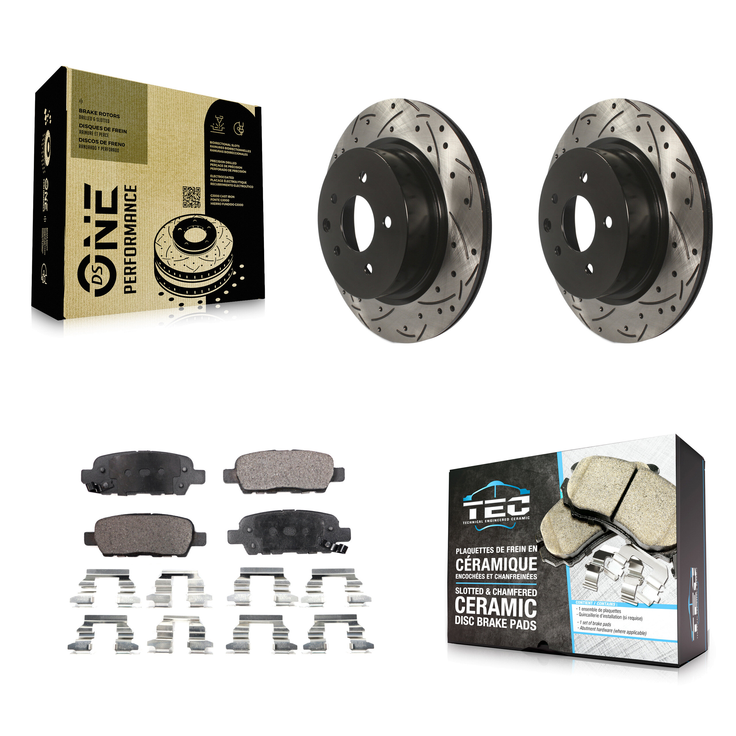 Transit Auto KDT-100498 Disc Brake Kit for 2005-2022 Nissan Maxima, INFINITI Q40 and More - Rear