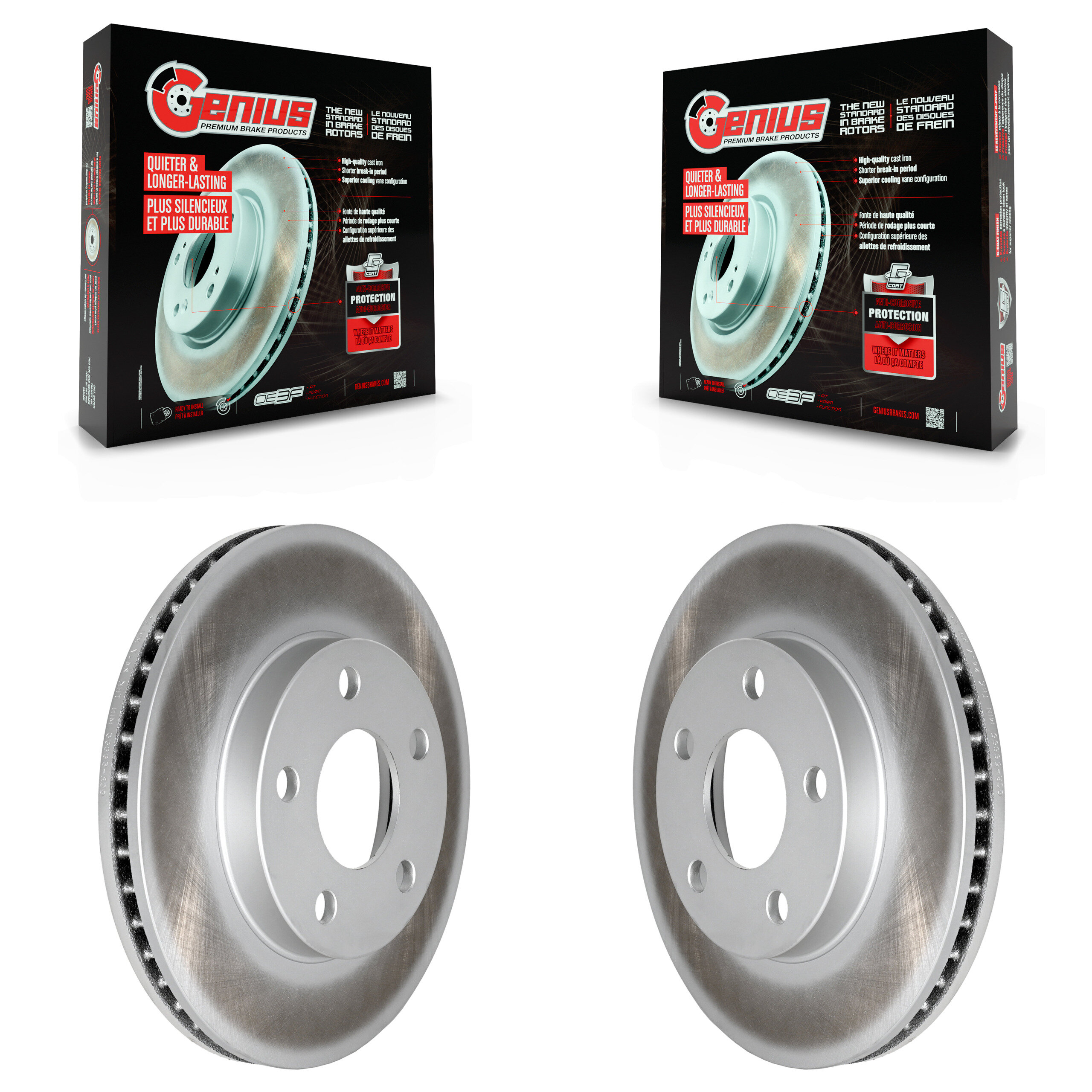 Genius - KG-100015 - Front Disc Brake Rotor Kits
