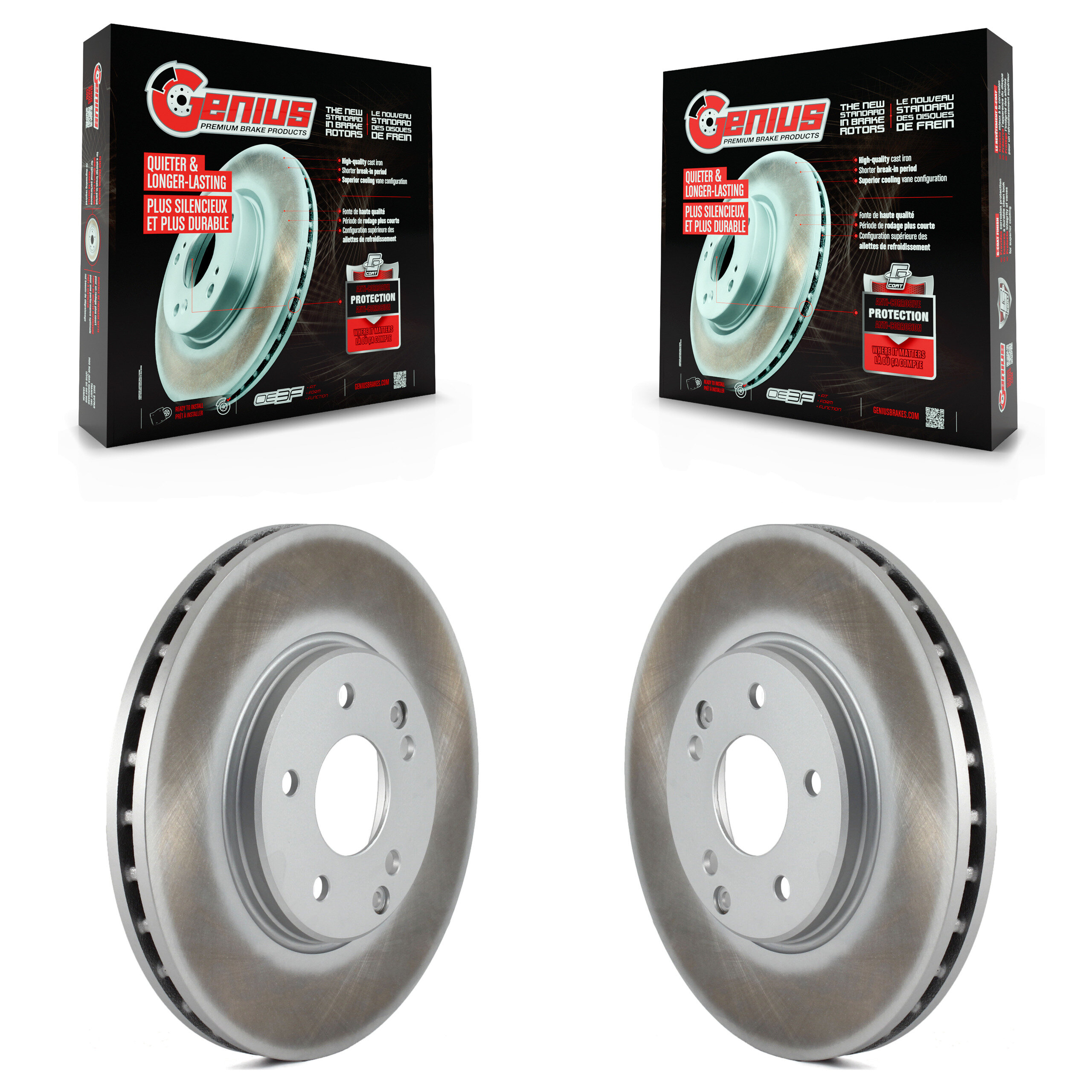 Genius - KG-100164 - Front Disc Brake Rotor Kits