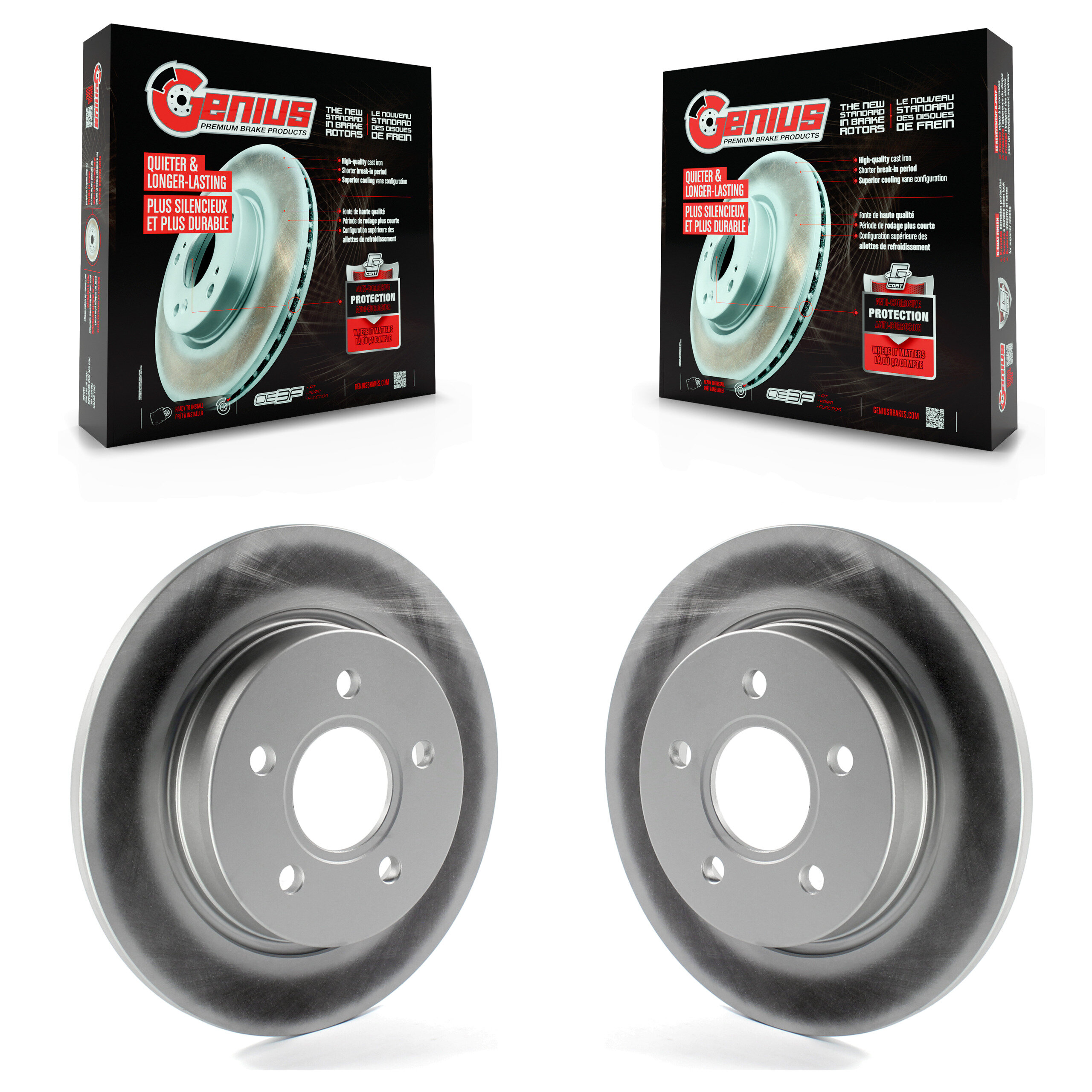 Genius KG-100449 Disc Brake Rotor for 2012-2018 Ford Focus - Rear