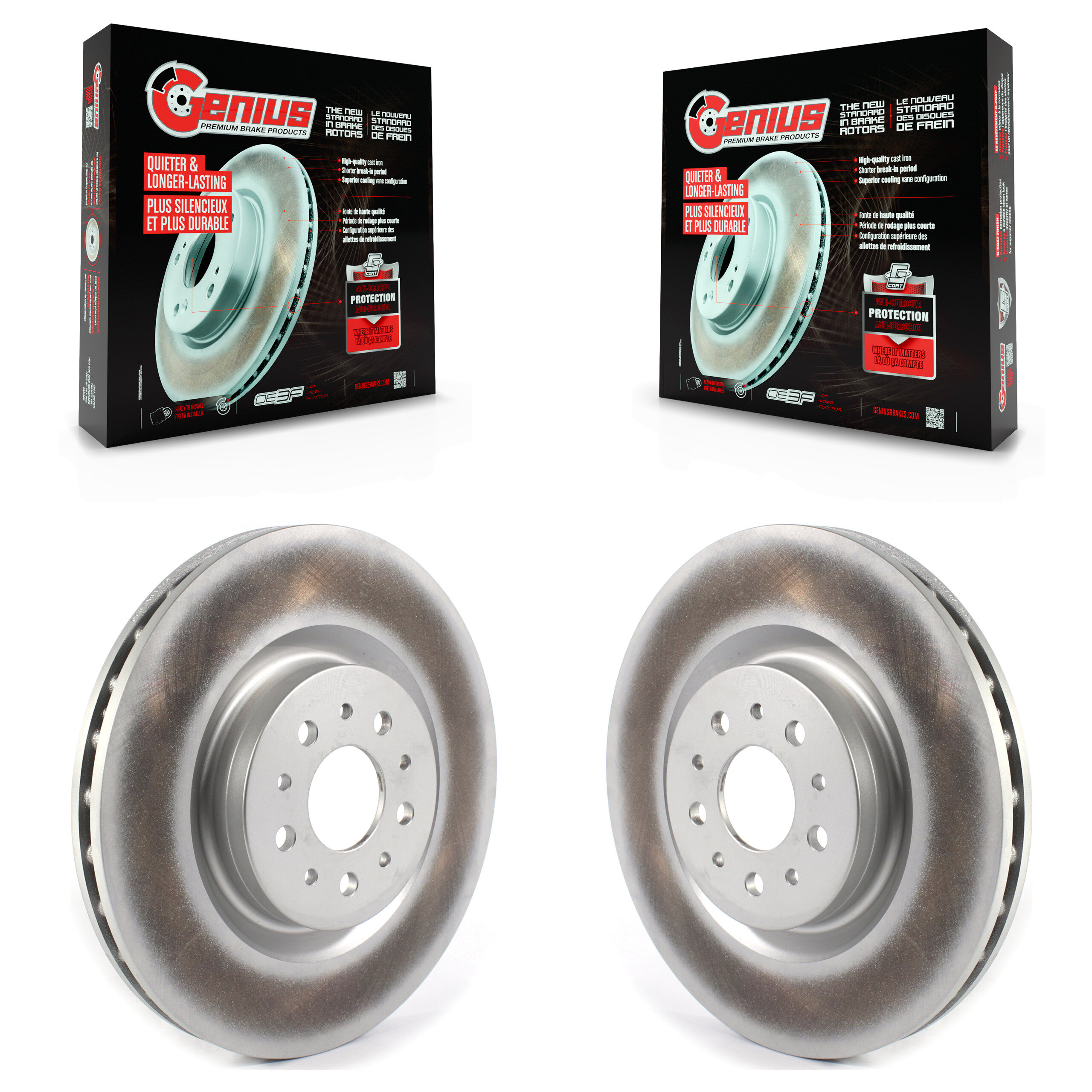 Genius - KG-101318 - Front Disc Brake Rotor Kits