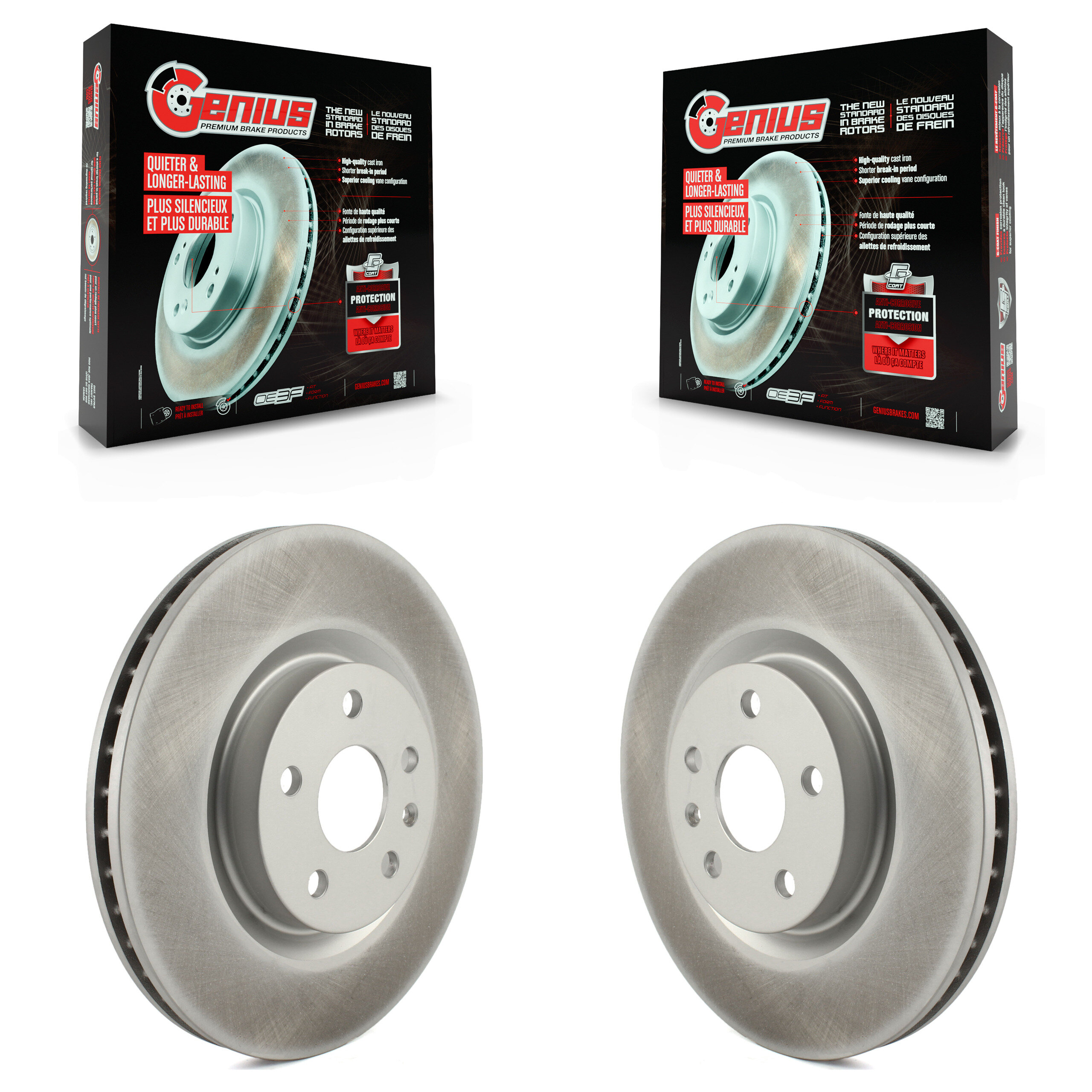Genius - KG-101512 - Front Disc Brake Rotor Kits