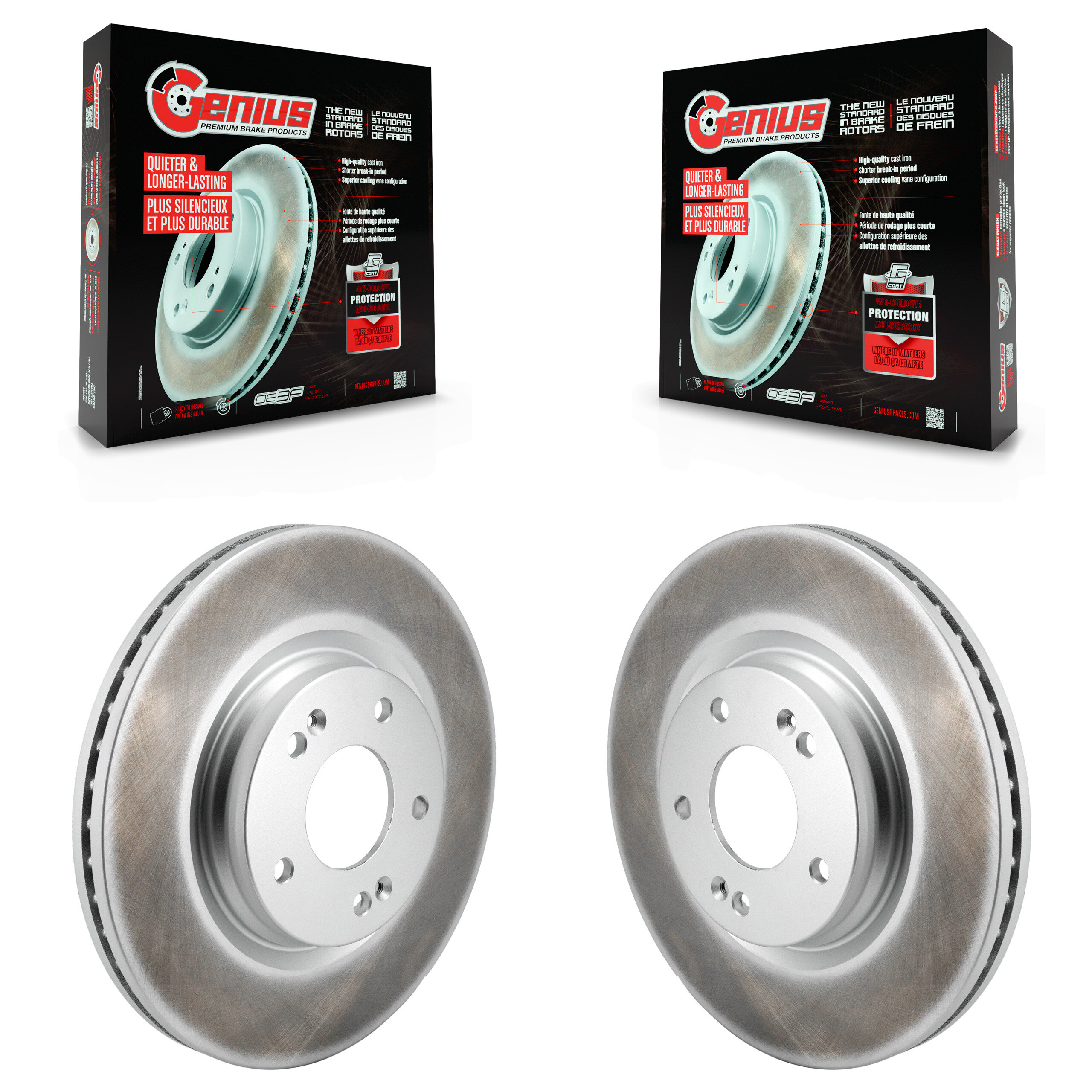 Genius - KG-101856 - Front Disc Brake Rotor Kits
