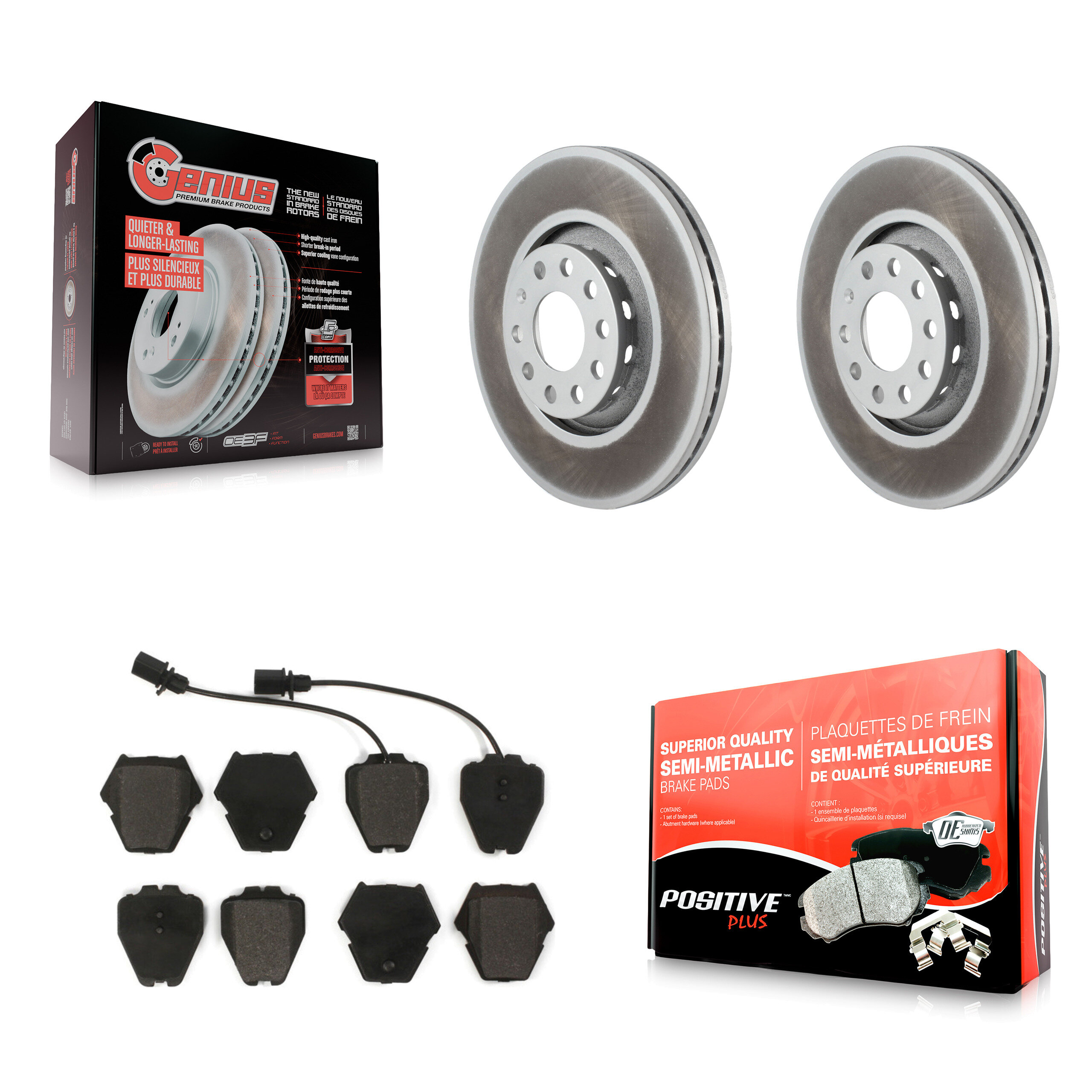 Transit Auto KGF-100237 Disc Brake Kit for 2000 Audi A8 Quattro - Front