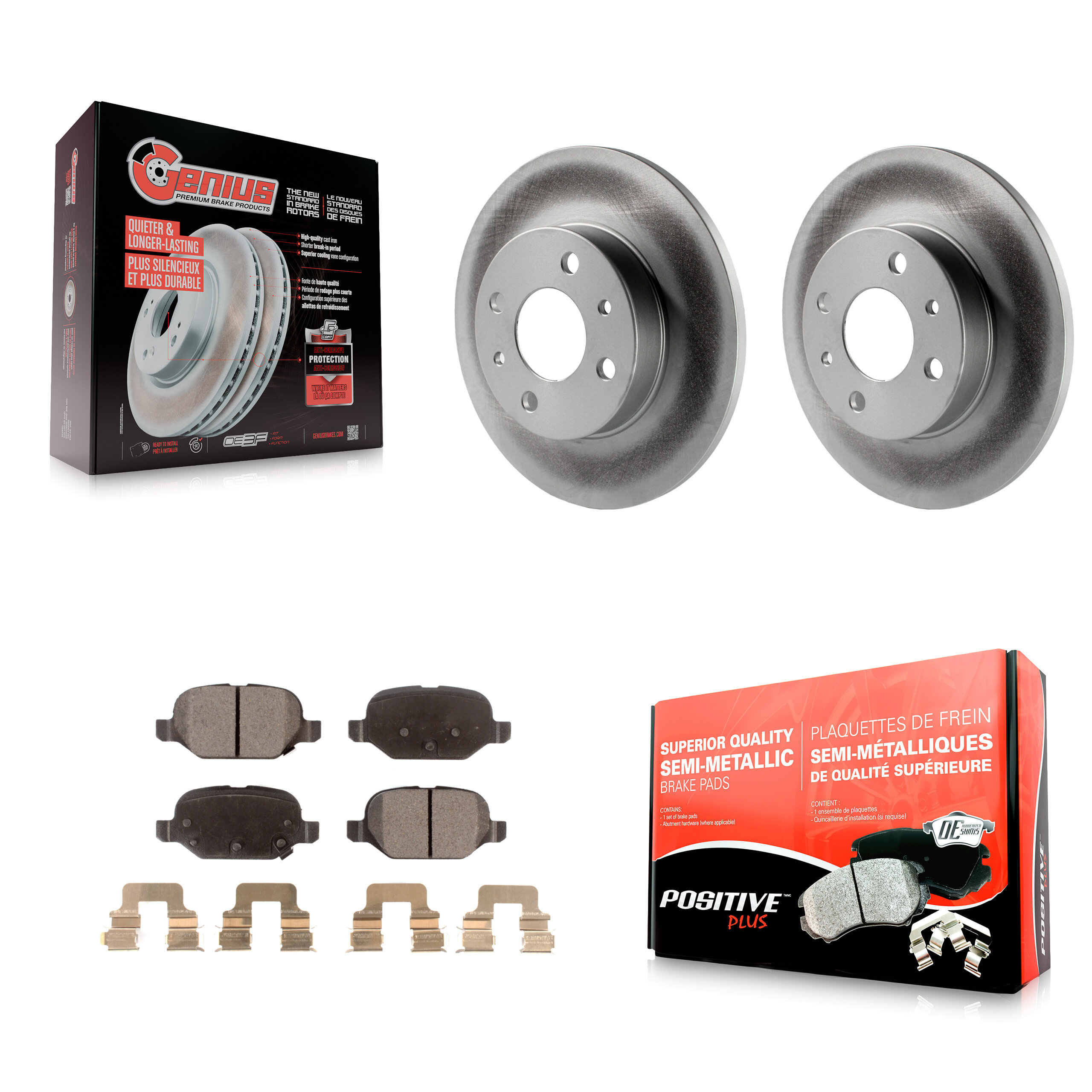 Transit Auto KGF-101525 Disc Brake Kit for 2012-2019 Fiat 500 - Rear