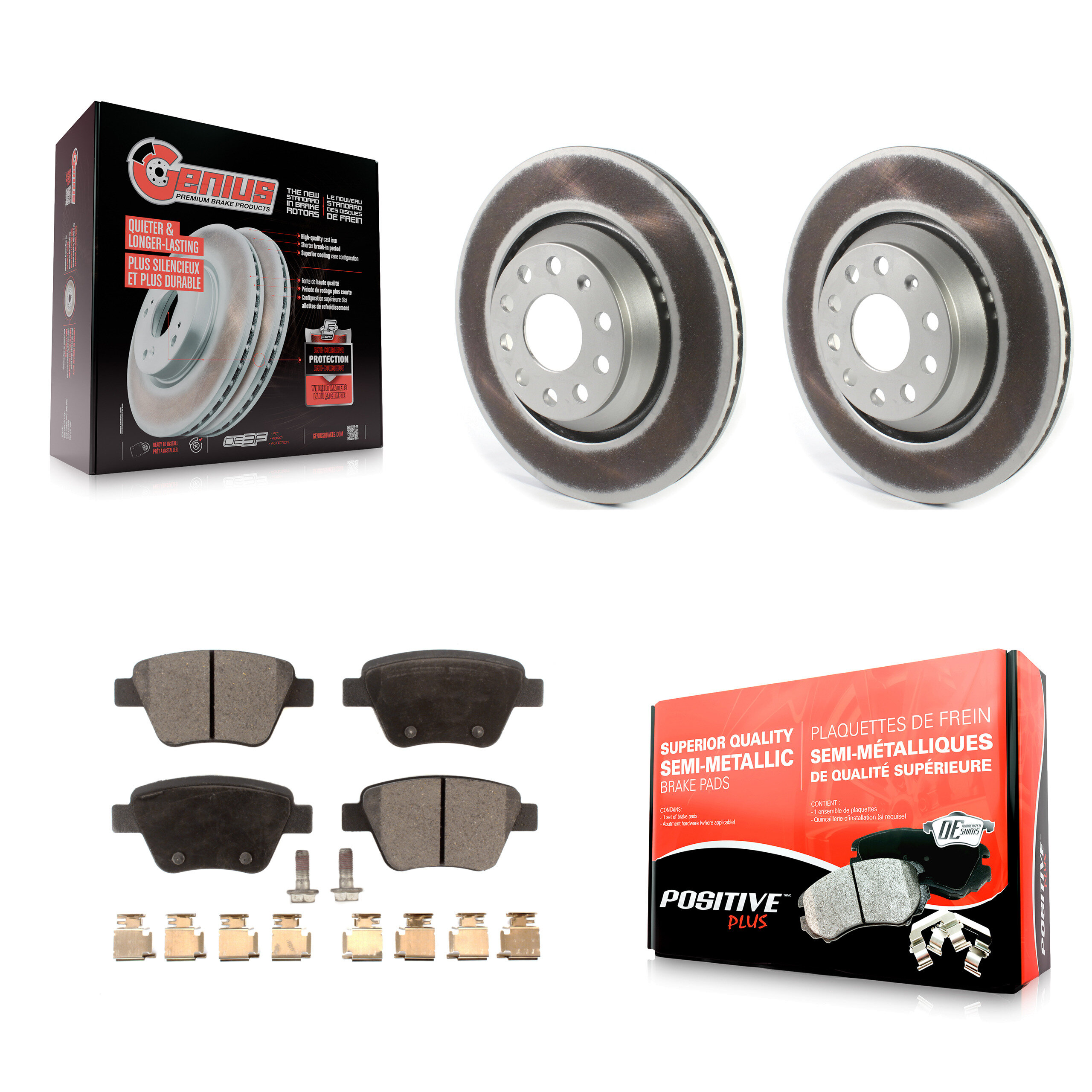 Transit Auto KGF-102060 Disc Brake Kit for 2011-2013 Volkswagen GTI, Audi A3 Quattro - Rear
